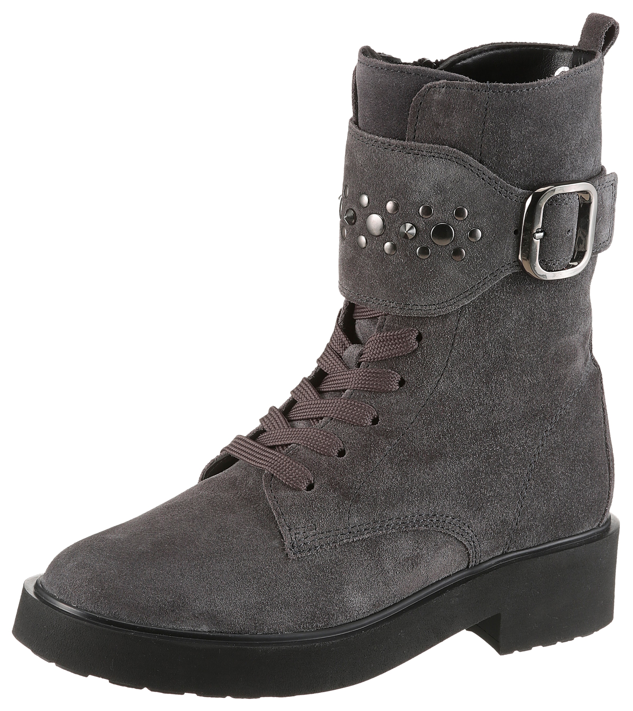 Image of Gabor Winterstiefelette, Blockabsatz, Schnürboots, Schnürstiefelette mit Nieten