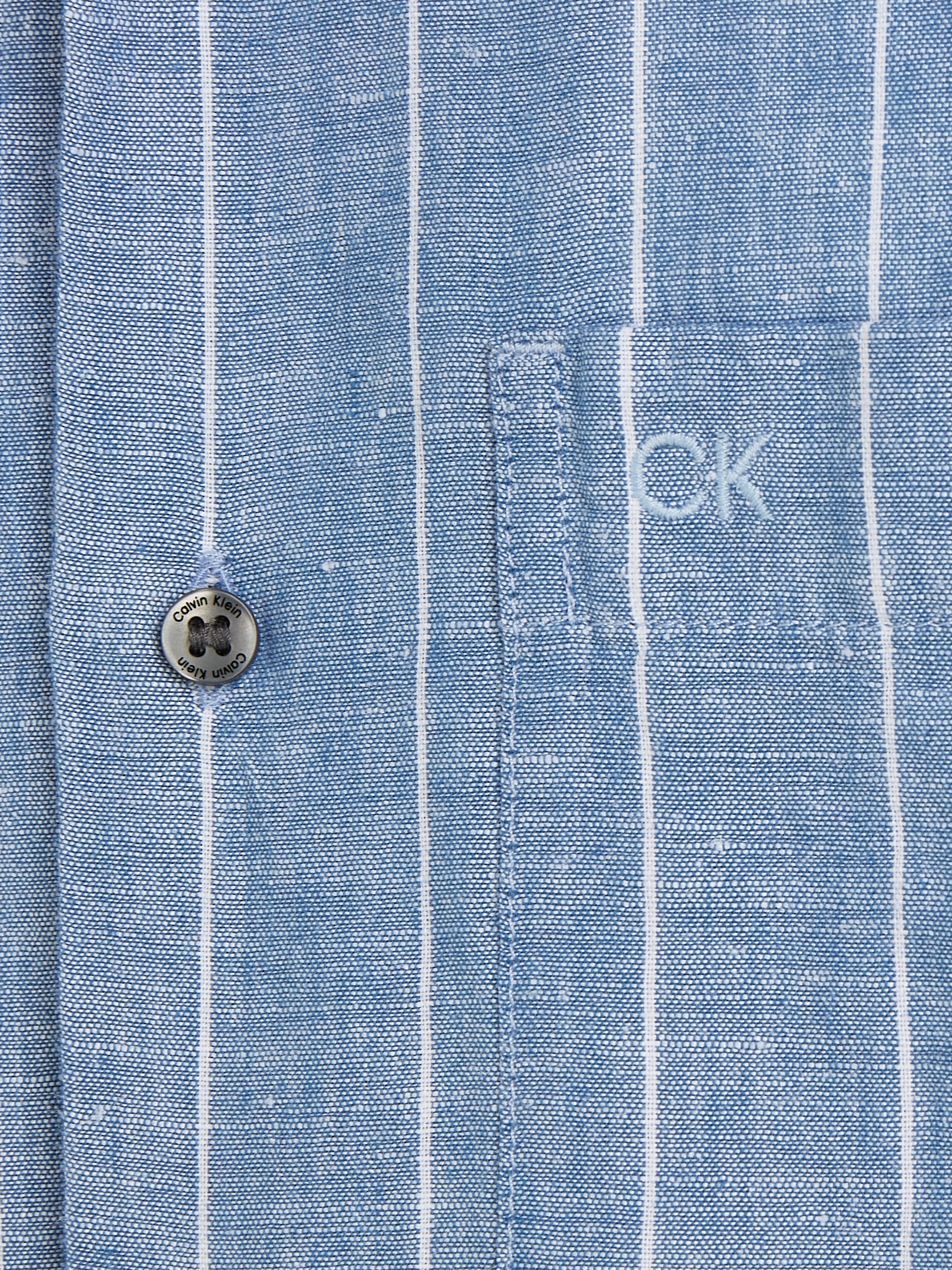 Calvin Klein Kurzarmhemd »LINEN COTTON STRIPE S/S SHIRT«