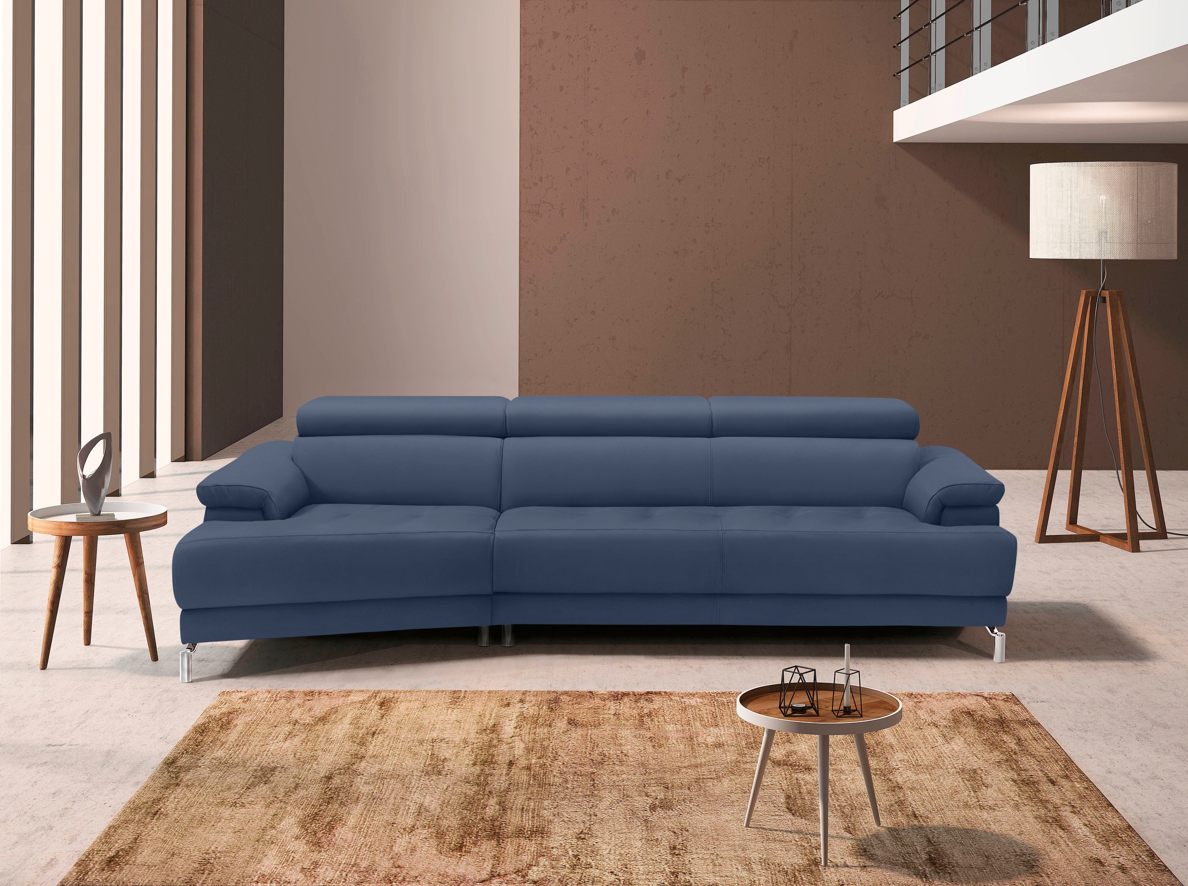 Egoitaliano Ecksofa »Soul, extravagantes Designsofa, Megasofa, super bequem, tolle Details«, mit Trapez-Abschlusselement, inkl verstellbarer Kopfteile