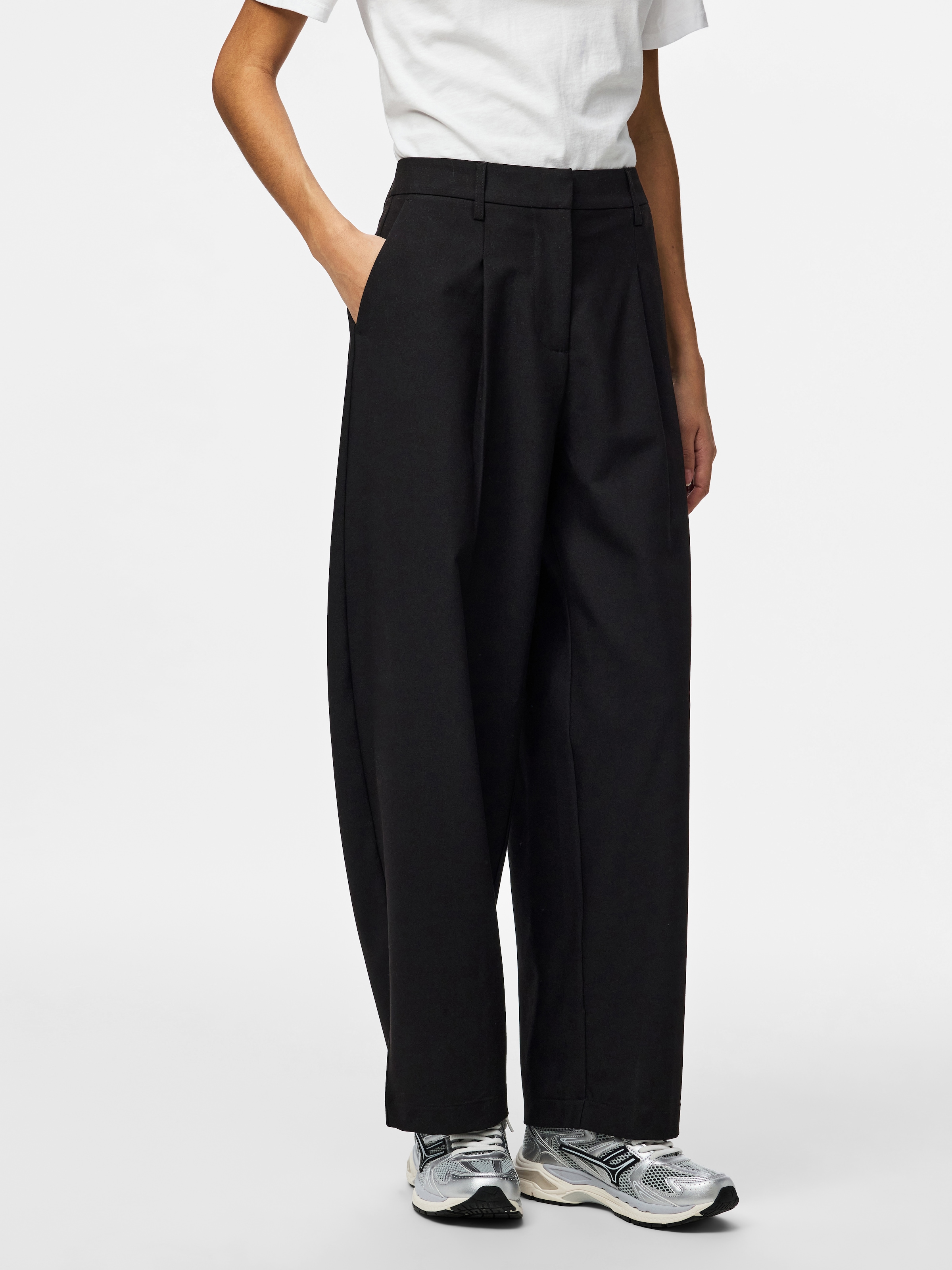 pieces Anzughose »PCBOSELLA MW BARREL PANTS NOOS BC«  Materialmix, barrel fit