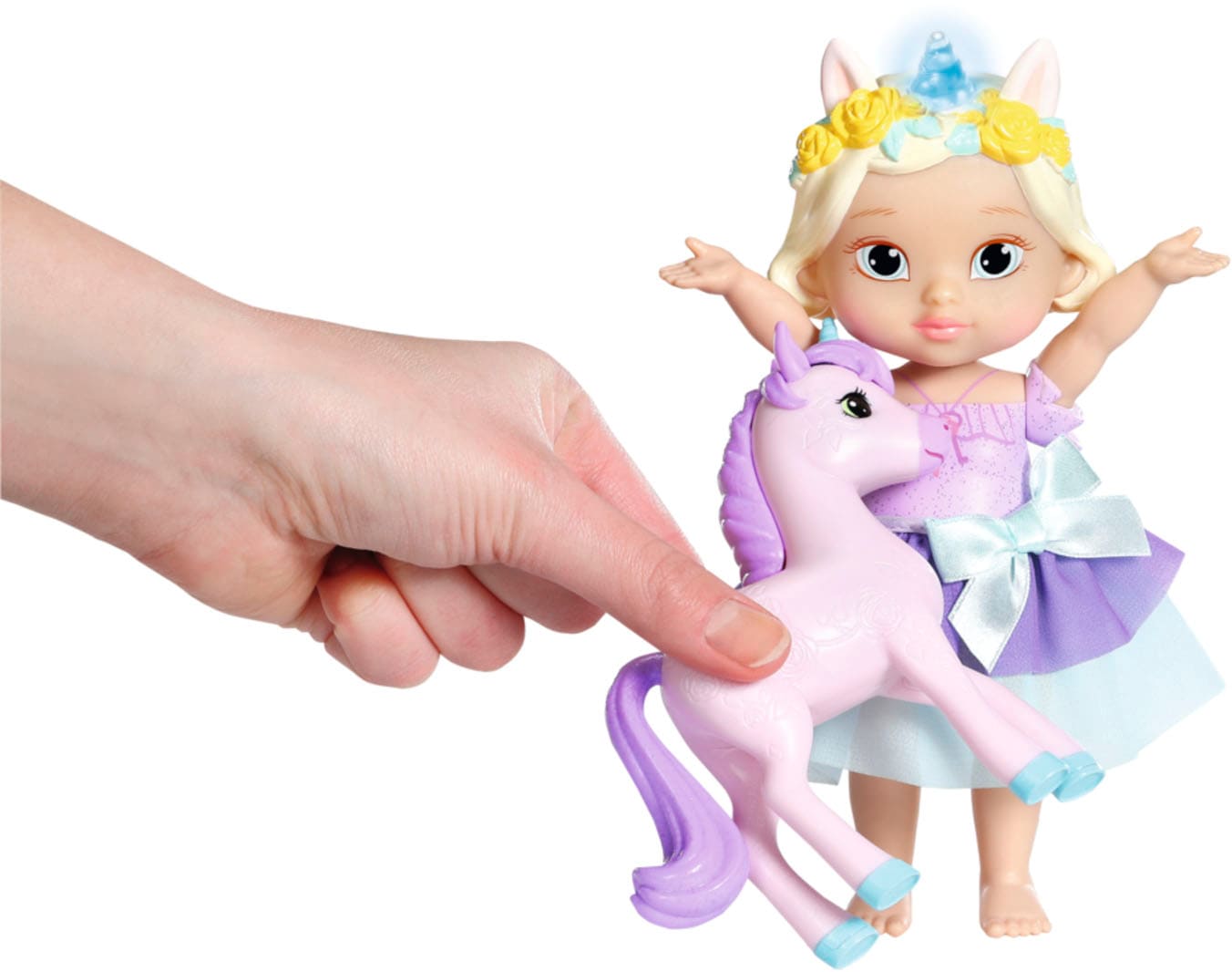 Baby Born Stehpuppe »Storybook Prinzessin Bella, 18 cm«, mit Einhorn und Lichteffekten