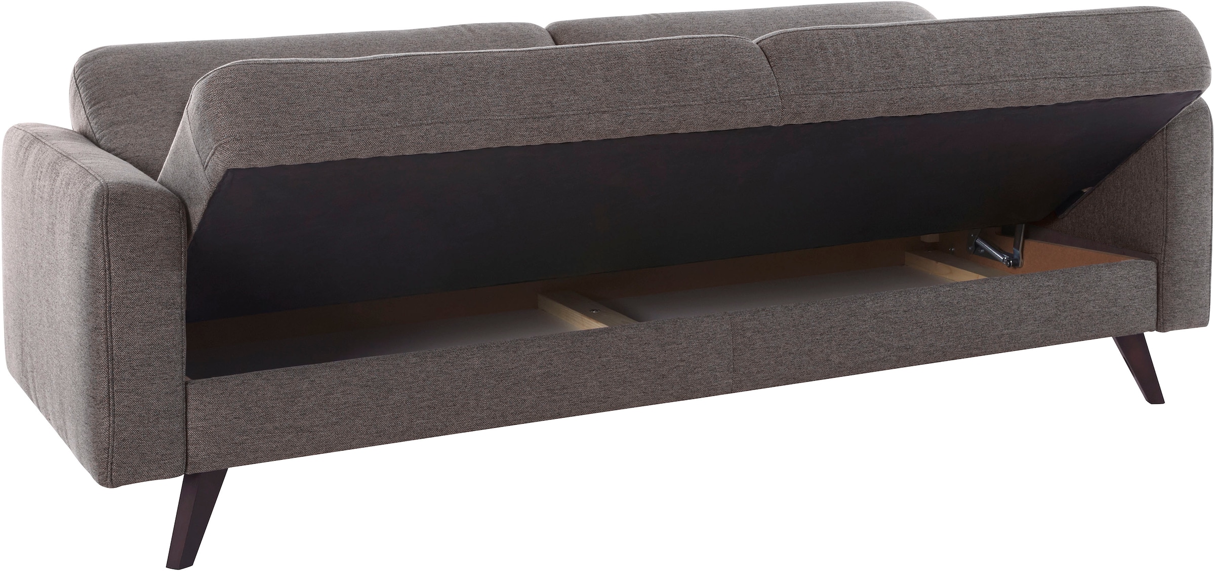 exxpo - sofa fashion 3-Sitzer »Samso, elegant und bequem, toller Sitzkomfort, Schlafsofa« Kippcouch, inklusive Bettfunktion und Bettkasten, Komfortsitzhöhe 49cm