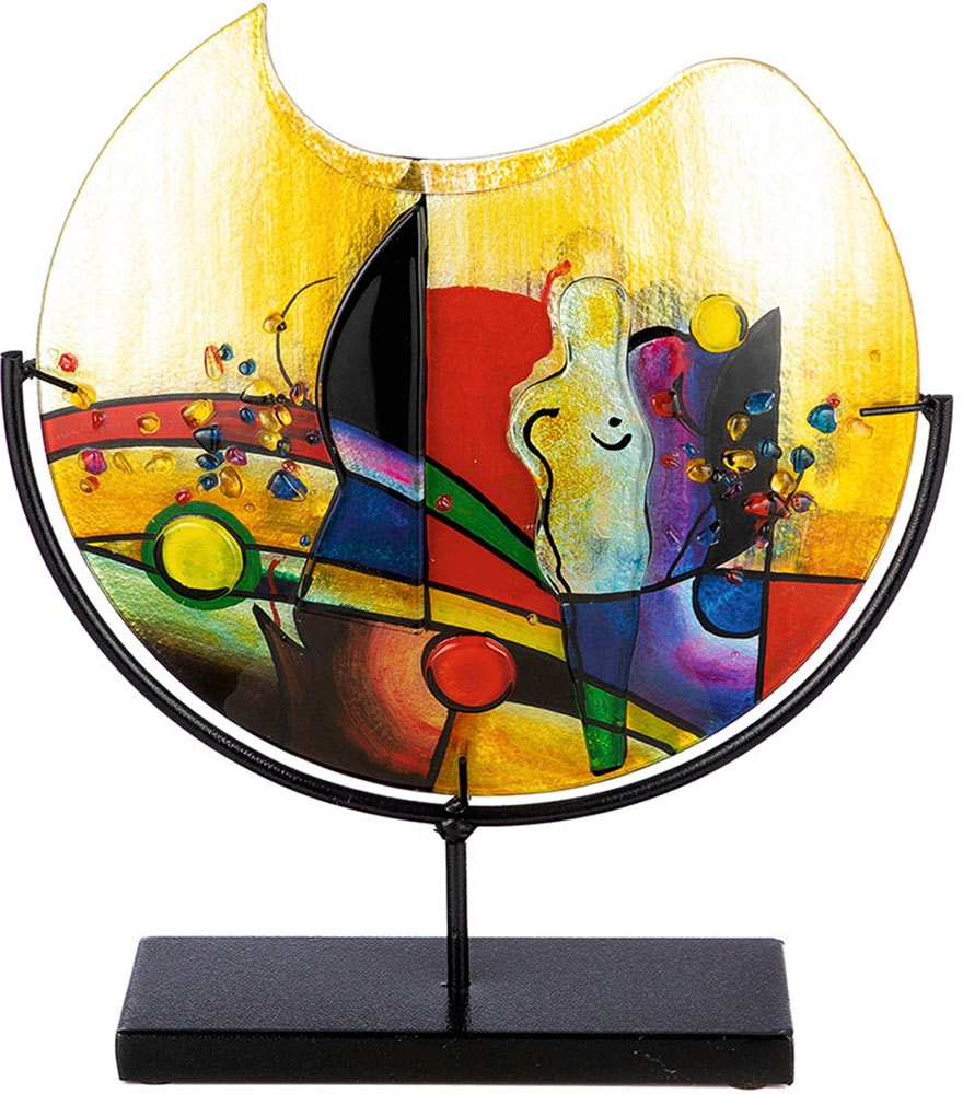 Casablanca by Gilde Tischvase "Silhouette, Dekovase" Vase aus Glas, mit schwarzem Metallfuss, Höhe 38 cm