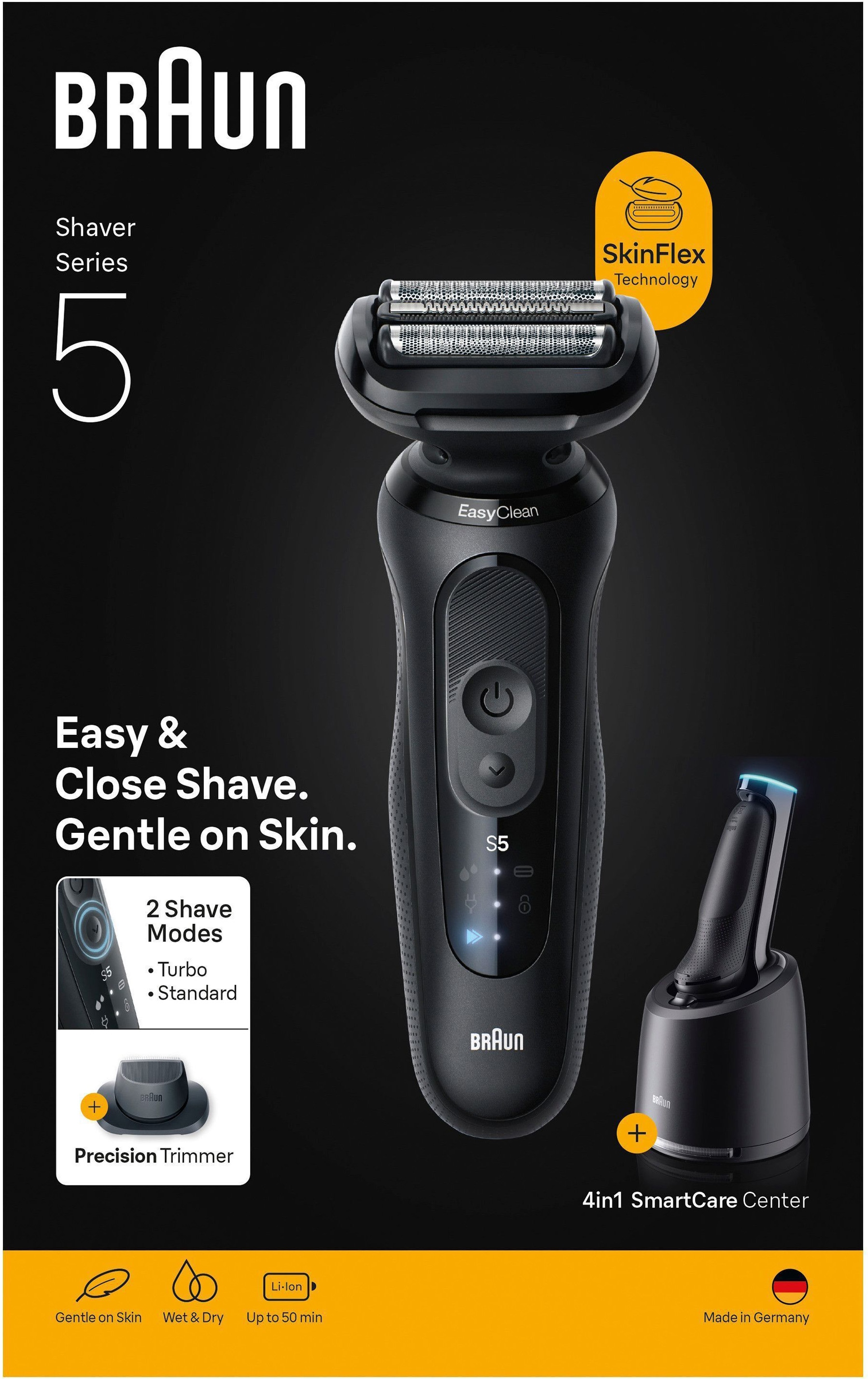 Braun Elektrorasierer »Series 5 52-N7200cc« Reinigungsstation Wasserdichter Folienrasierer, mit Präzisionstrimmer