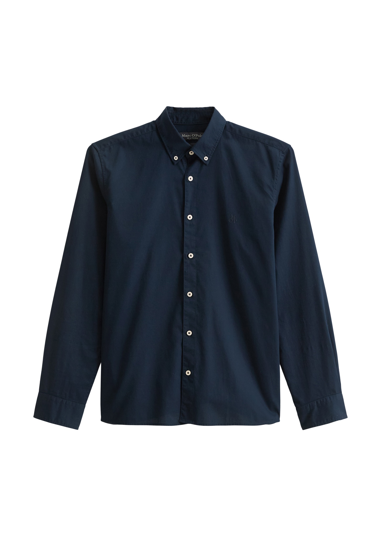 Marc O'Polo Langarmhemd, regular fit aus Bio-Baumwolle, Button-down-Kragen, mit Struktur