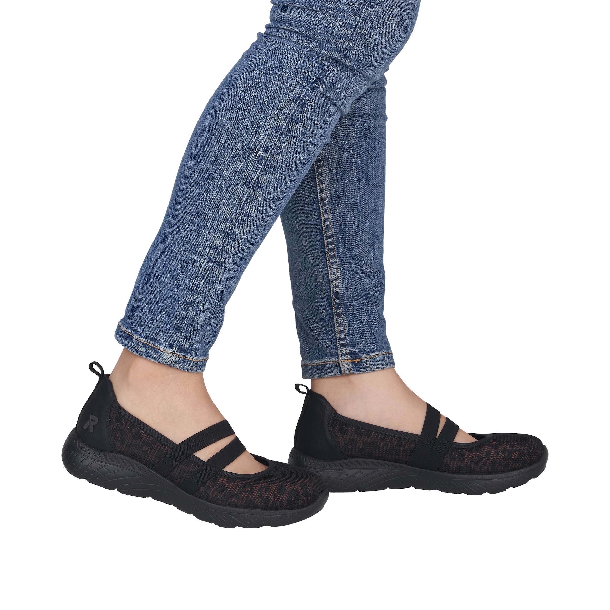 Rieker Ballerine  mocassin, chaussure à enfiler avec bandes stretch
