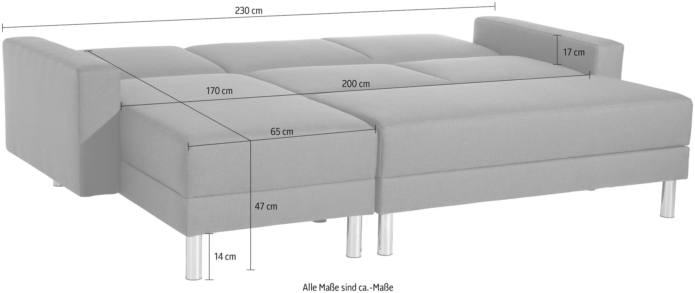 Max Winzer® Schlafsofa »Just Fresh«, mit Rückenverstellung, inklusive Stauraumhocker