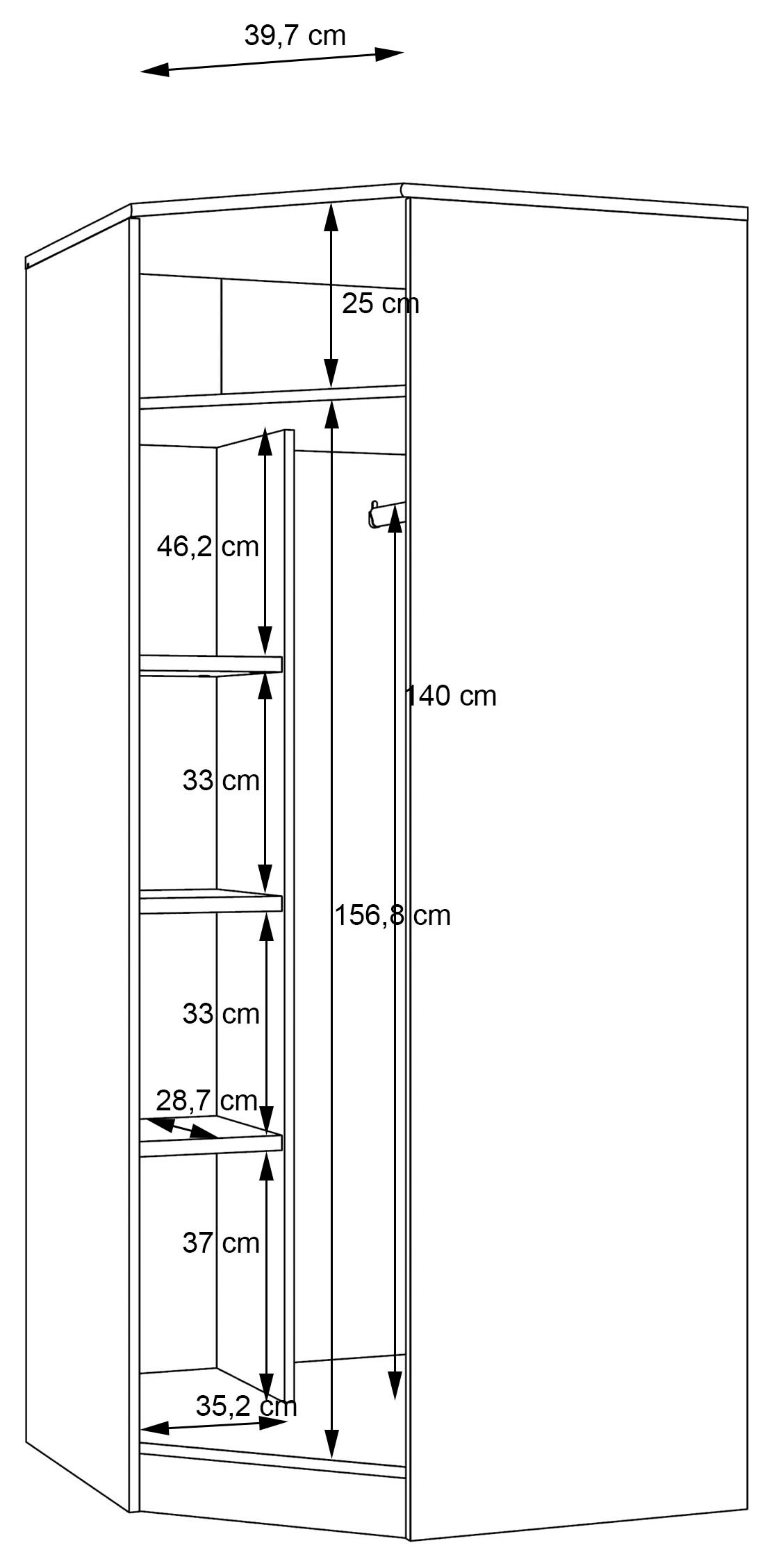 FORTE Eckkleiderschrank »Kleiderschrank, perfekte Ecklösung, einfache Montage« B/H/T 80,4/181/80,4, perfekte Ecklösung, FSC