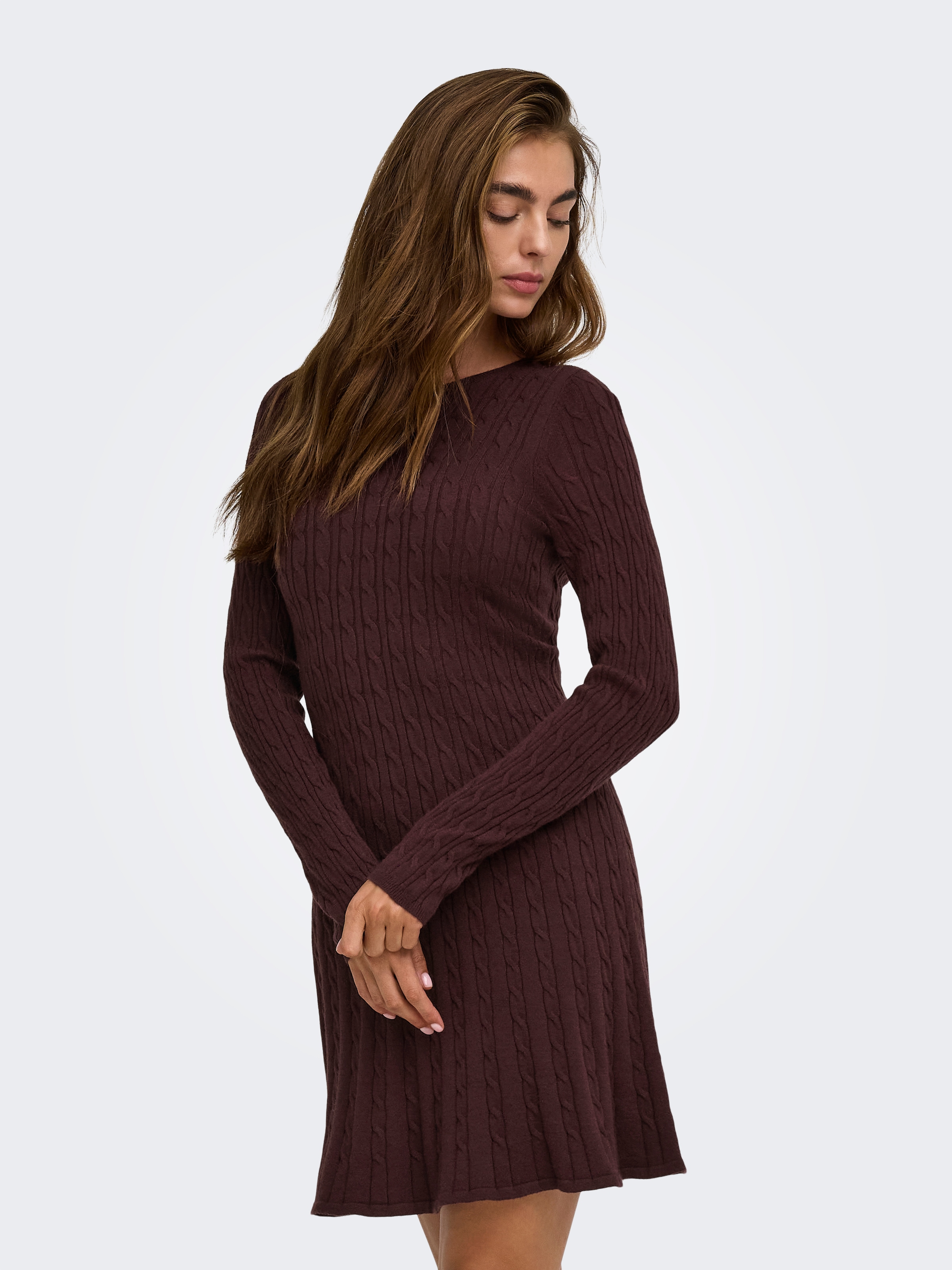 Image of ONLY Strickkleid "ONLIBI LS O-NECK CABLE DRESS CC KNT" Viskosemischung, regular fit