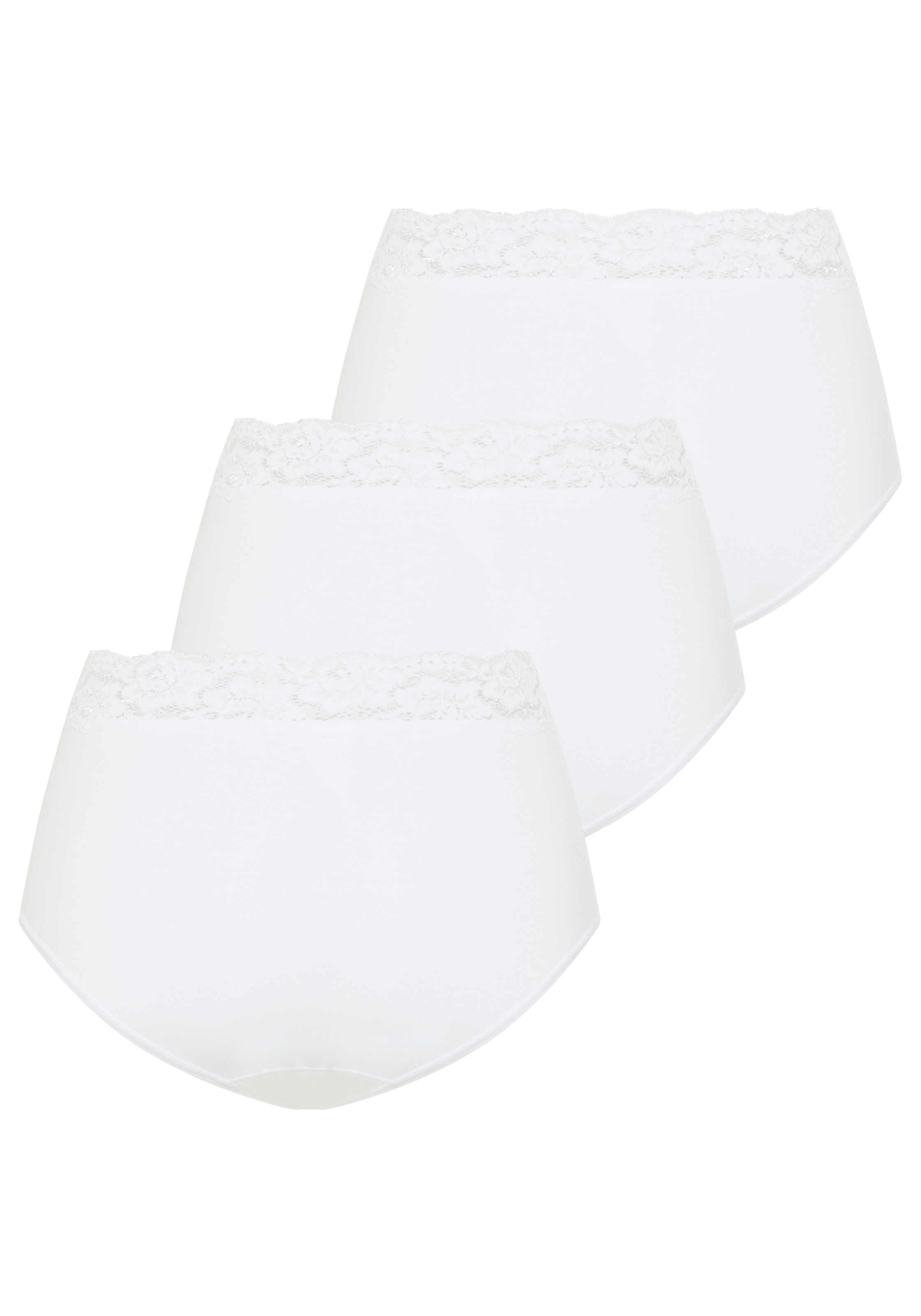 YSABEL MORA Shapingslip 3er Pack,  Baumwollmix, elastisch, leichter Shape-Effekt, Spitze