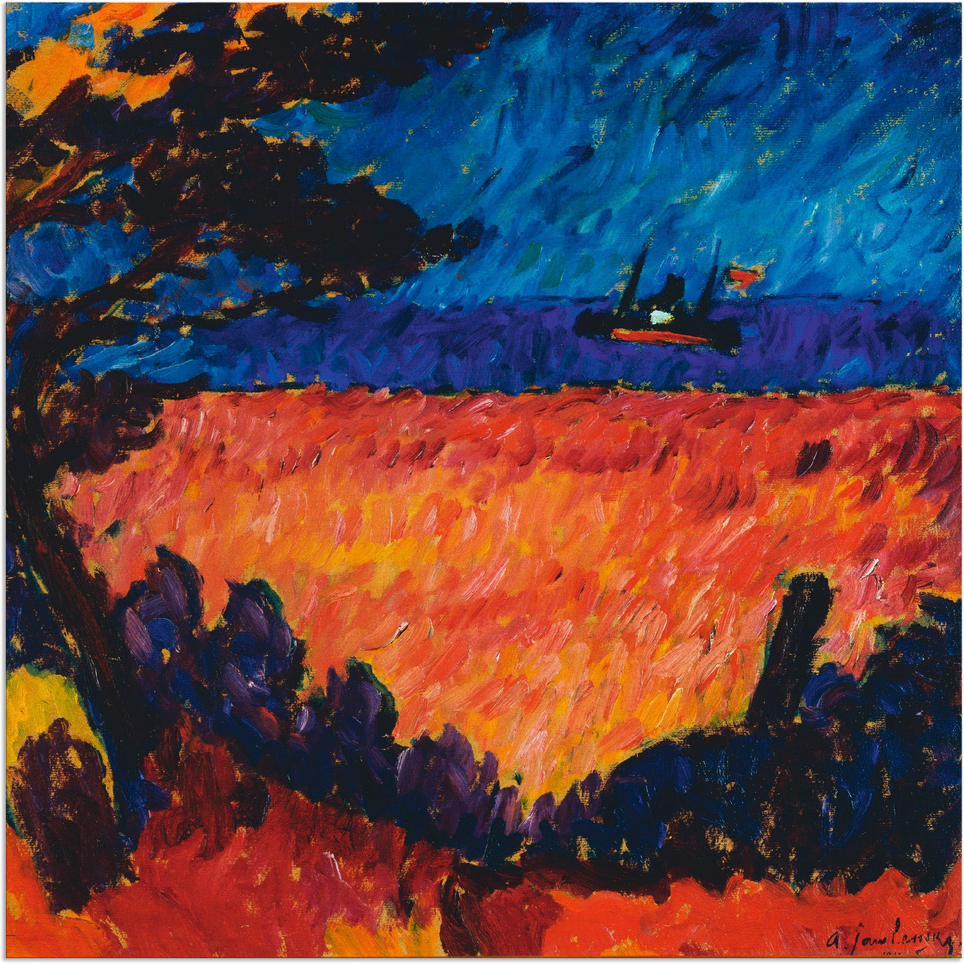 Image of Artland Wandbild »Landschaft (an der Ostsee). 1911«, Gewässer, (1 St.), in vielen Grössen & Produktarten - Alubild / Outdoorbild für den Aussenbereich, Leinwandbild, Poster, Wandaufkleber / Wandtattoo auch für Badezimmer geeignet bei Ackermann Versand Sch