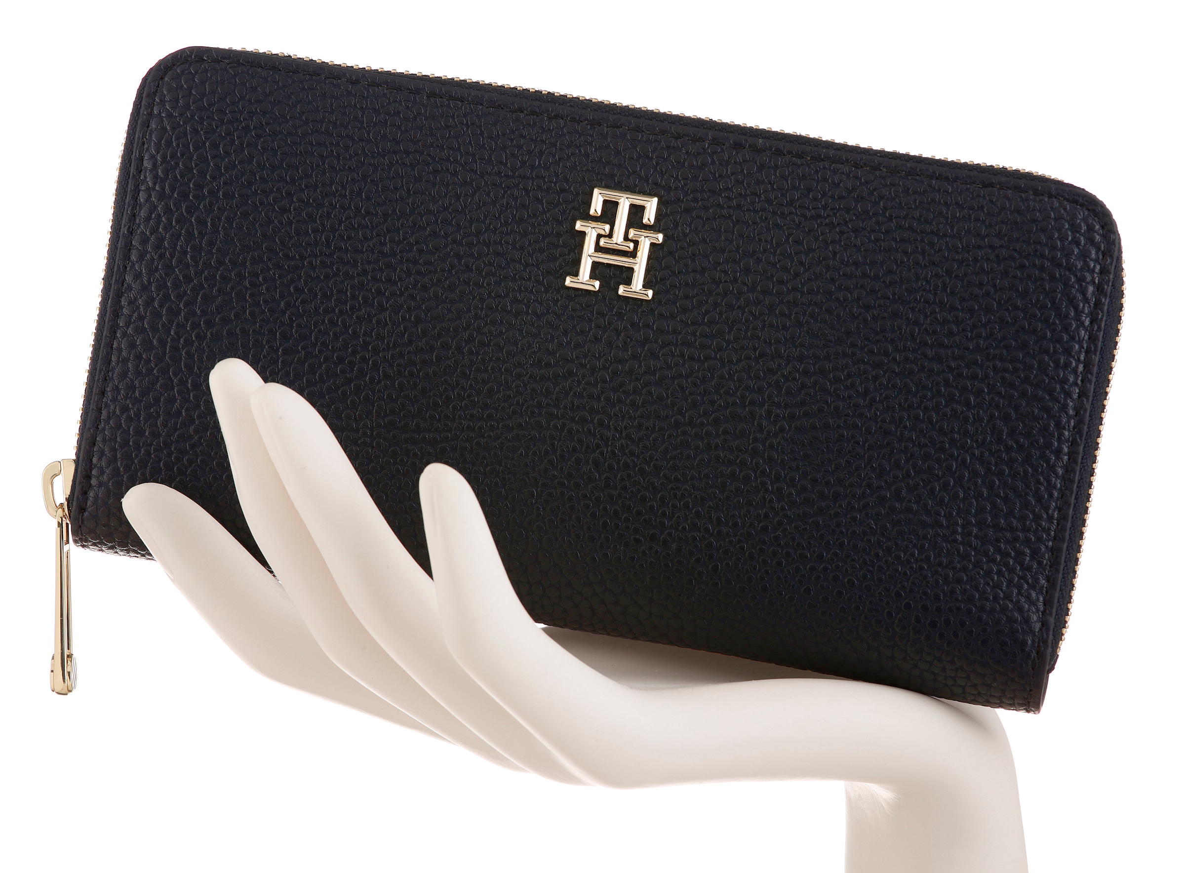 Tommy Hilfiger Geldbörse »TH EMBLEM LARGE ZA«, mit TH-Emblem vorne