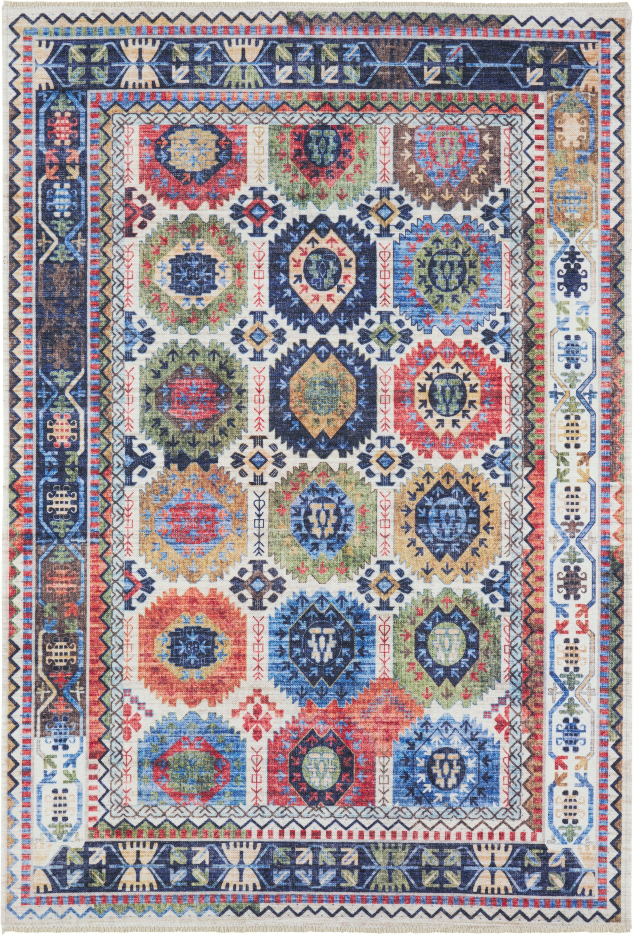 Image of NOURISTAN Teppich »Kilim Masin«, rechteckig, 7 mm Höhe, Orient Optik, Used Look, Wohnzimmer, Schlafzimmer, Arbeitszimmer, Robust, Pflegeleicht, Gekettelt bei Ackermann Versand Schweiz