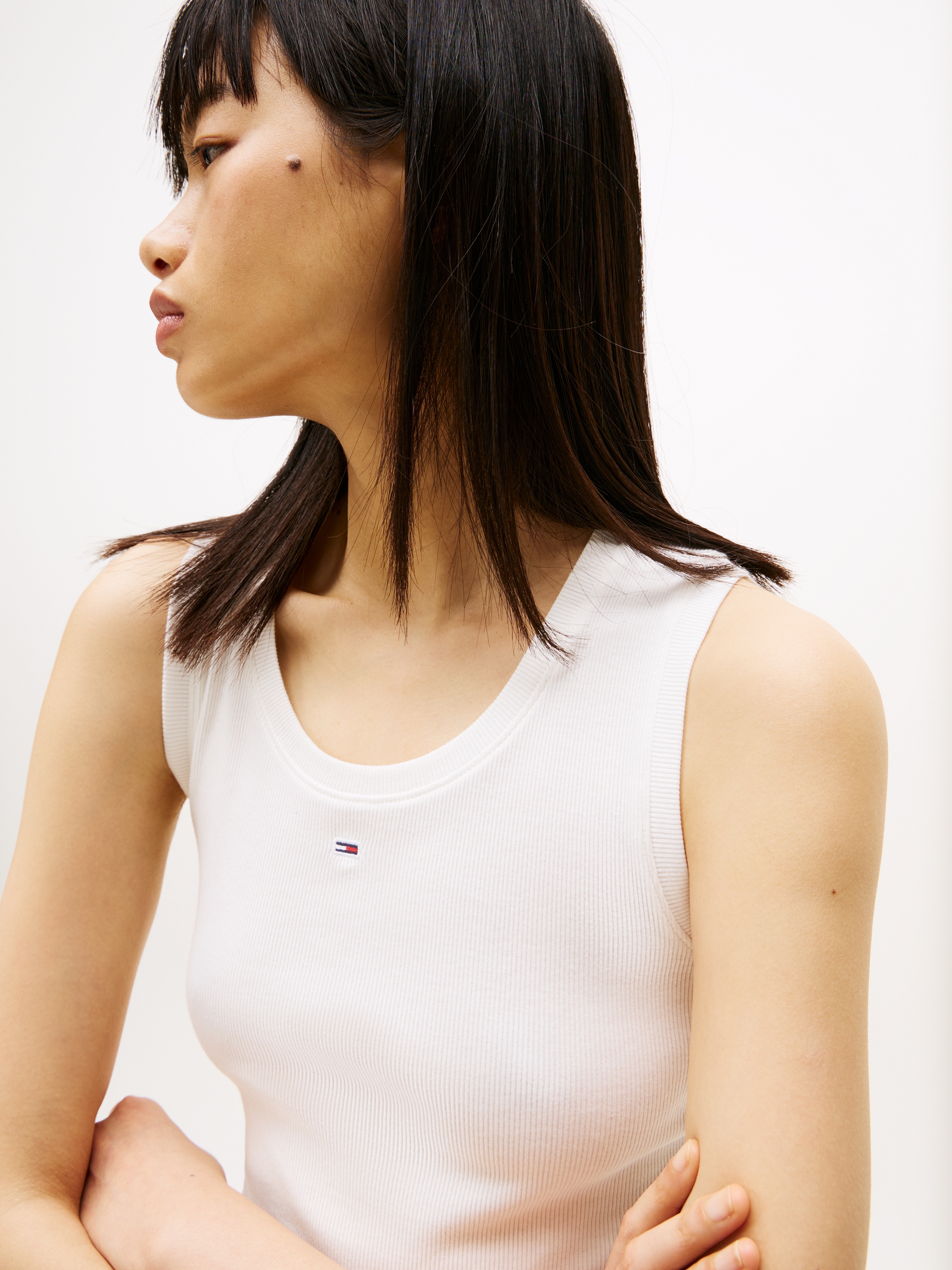 Tommy Jeans Curve Tanktop »TJW ESSENTIAL RIB TANK EXT«, in Grossen Grössen, Rippware