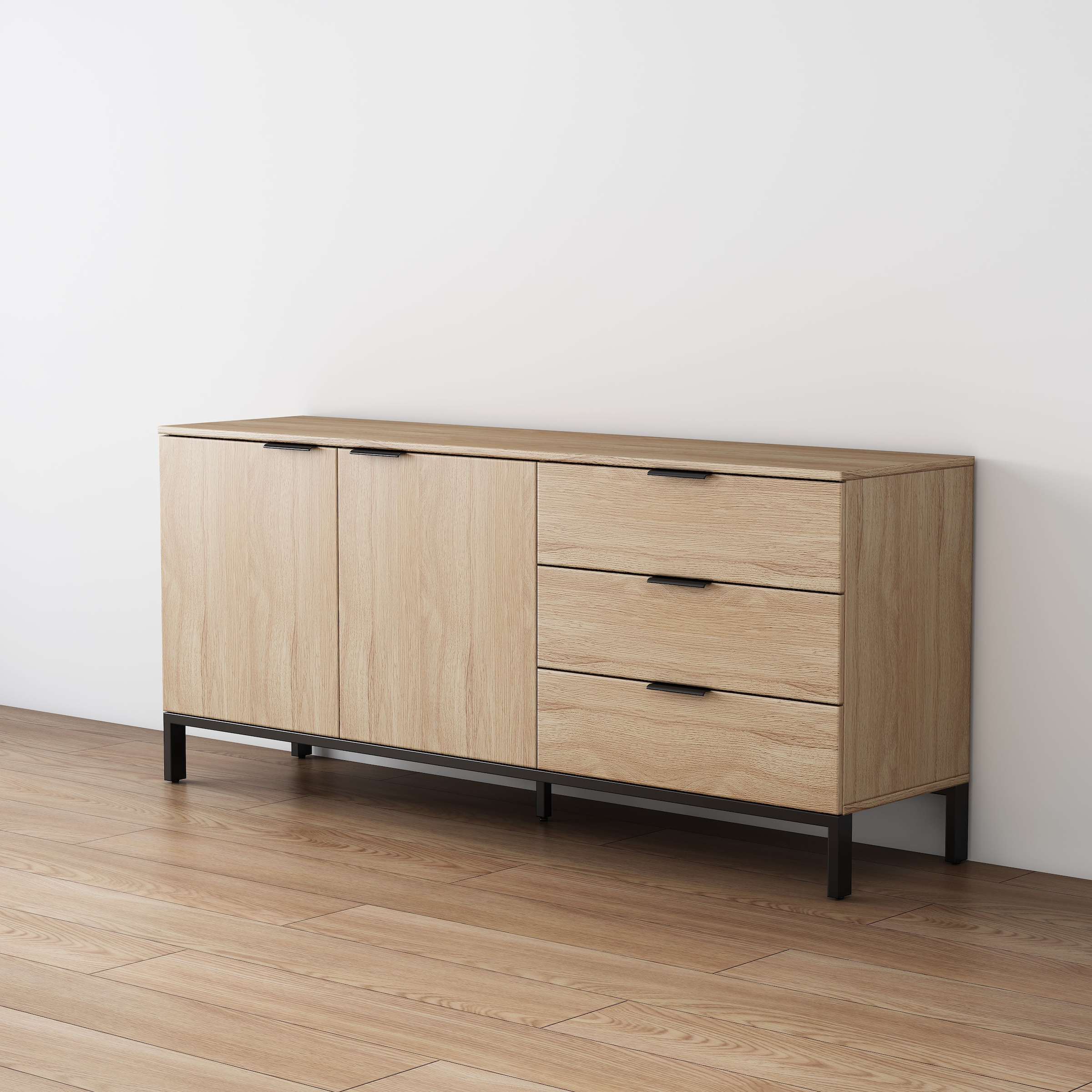 GOODproduct Sideboard »Jorinde« Melaminoberfläche, flexibler Stauraum und robustes Metallgestell