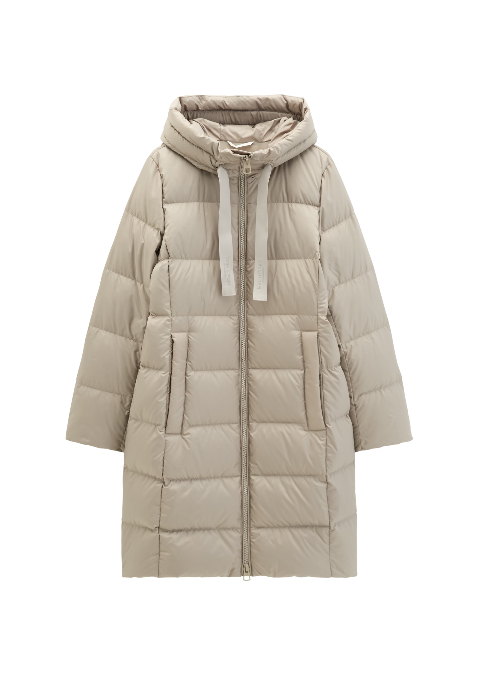 Marc O'Polo Manteau en duvet avec une fermeture éclair 2 sens et une bande d'étiquette à la capuche