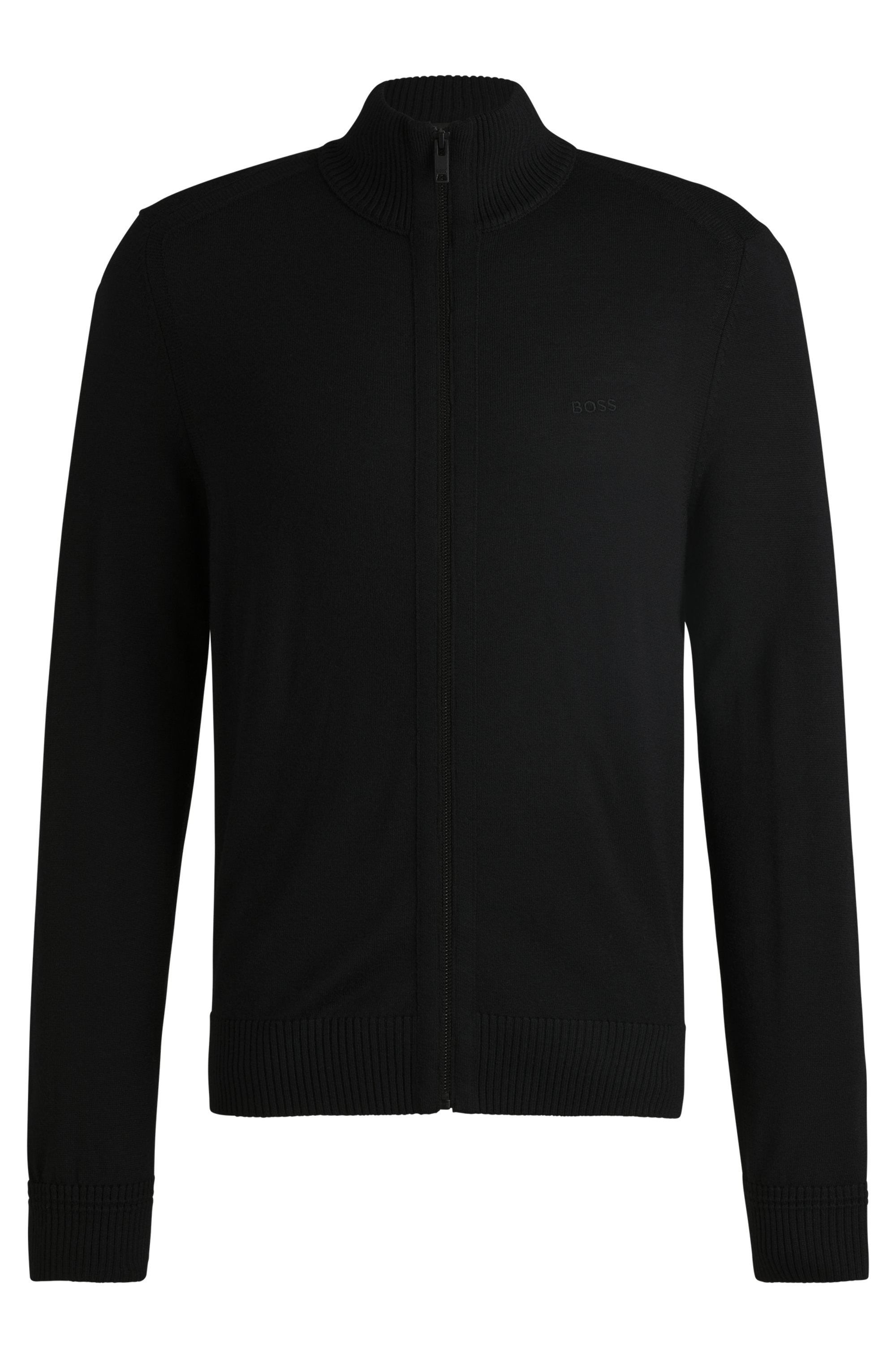 BOSS ORANGE Veste en tricot »Avac« mit Logostickerei auf der Brust