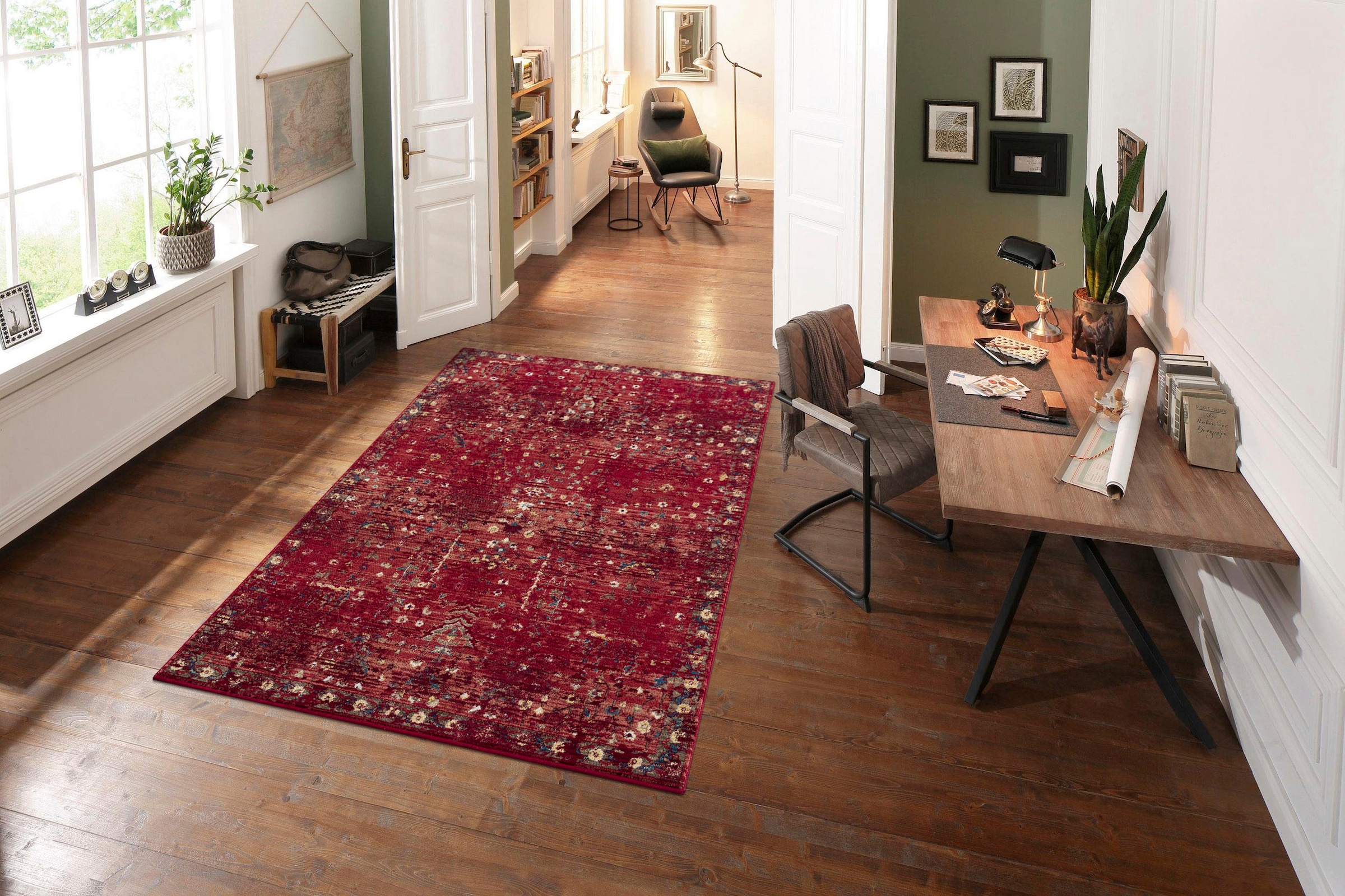 ♕ Home affaire Teppich »Clovis«, im versandkostenfrei Teppich Bordüre, Vintage mit Orient-Design, auf rechteckig