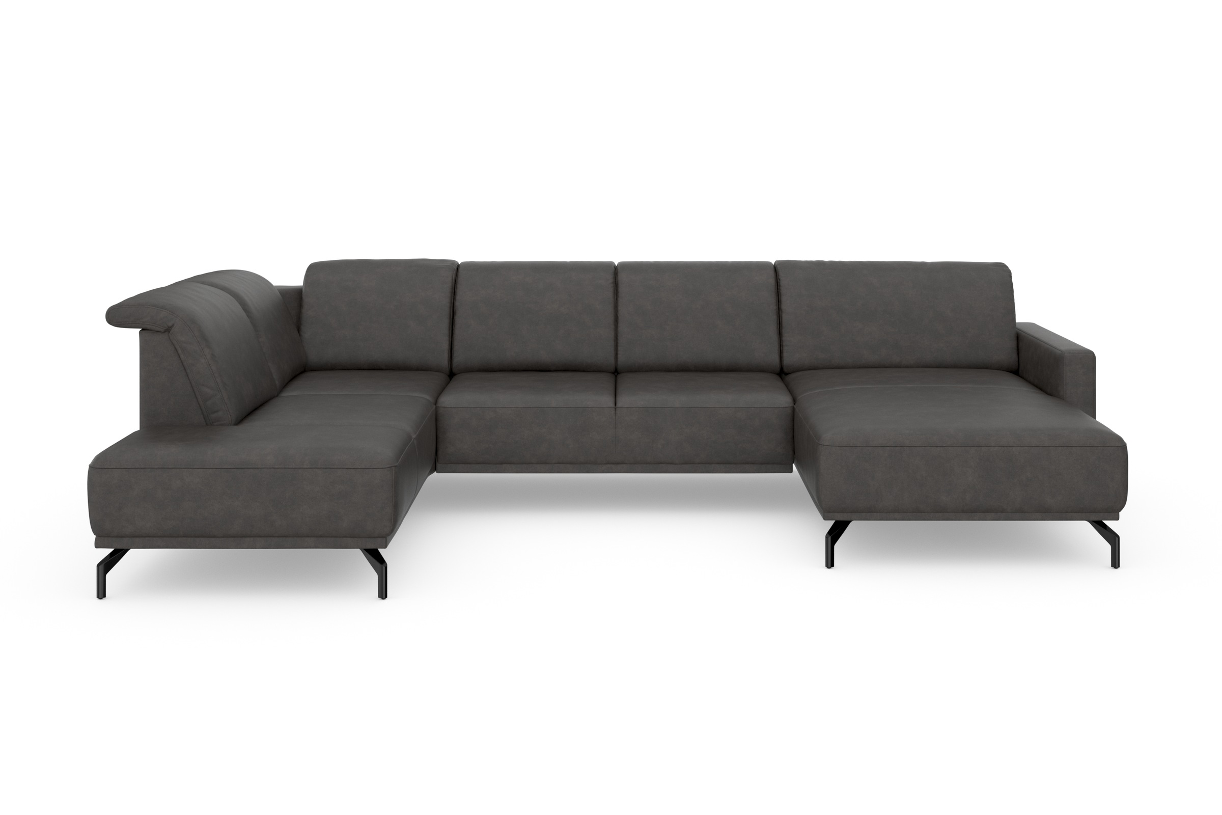 Image of sit&more Wohnlandschaft »Bailando«, wahlweise mit Kopfteilverstellung und Vorziehsitz, motorisch, mit schwarzen, matten Metallfüssen bei Ackermann Versand Schweiz