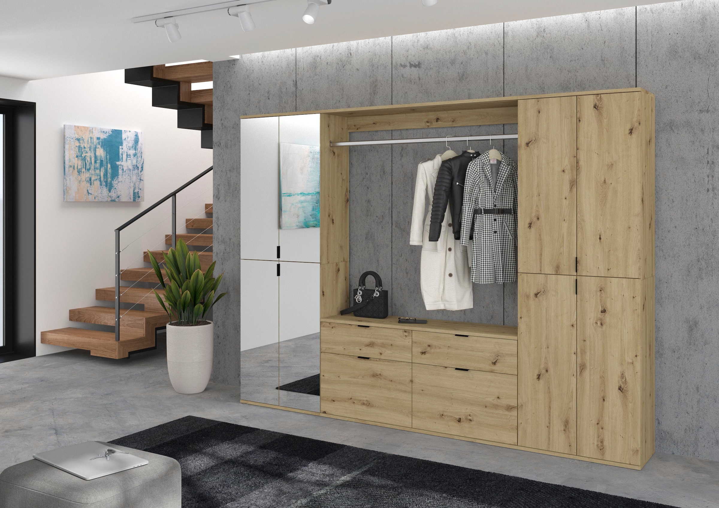 INOSIGN Ensemble de vestiaires »Trondheim, Breite 243 cm, 5-teilig, bestehend aus:« Set, 4 cuis tlg.