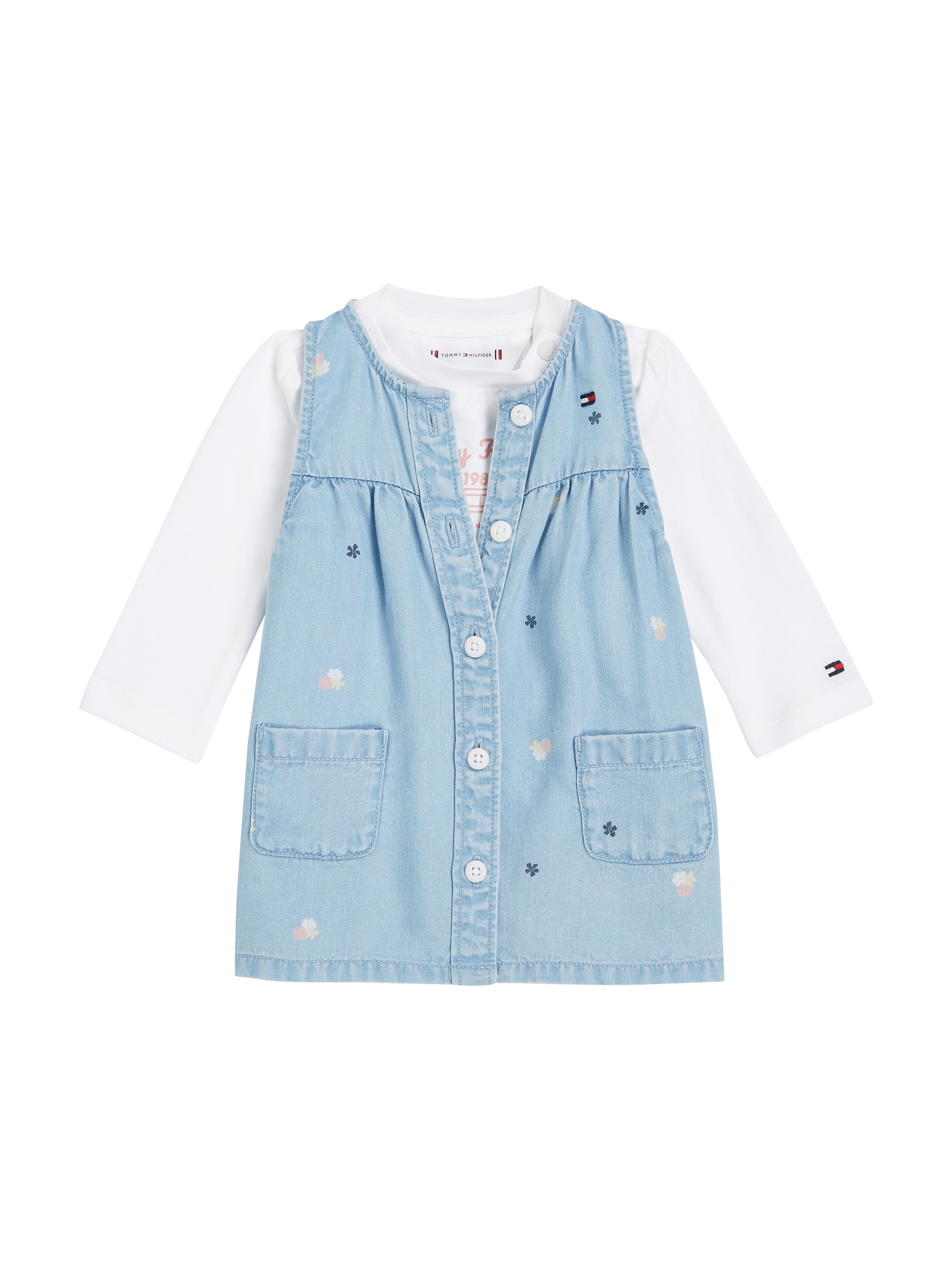 Tommy Hilfiger Shirt & Rock »FLOWER ALLOVER DRESS SET«, Baby bis 2 Jahre, Logodruck, Blümchenprint