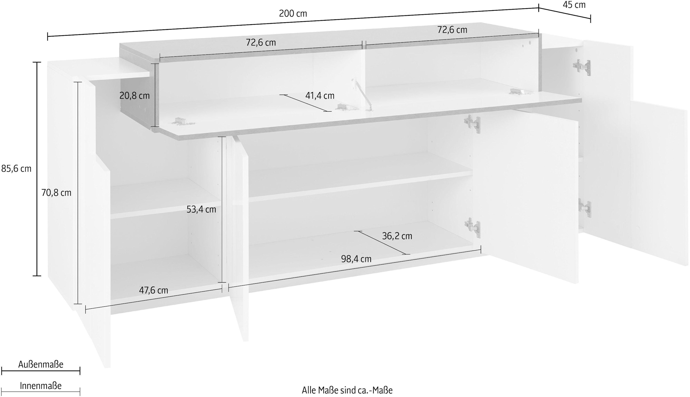 INOSIGN Sideboard »Coro«, Breite ca. 200 cm