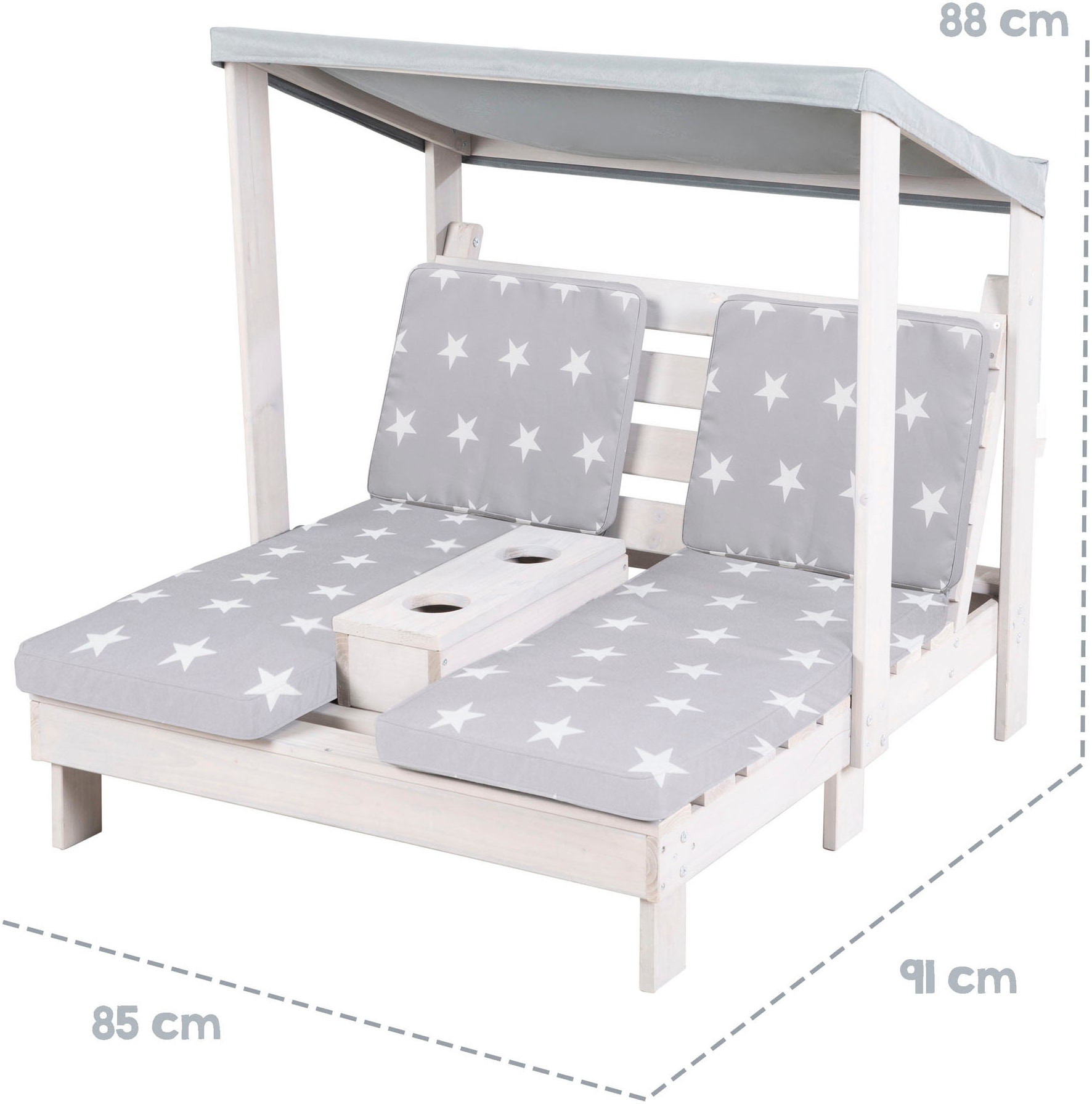 roba® Doppelliege »2er Gartenliege aus Holz« für Kinder, FSC® - schützt Wald