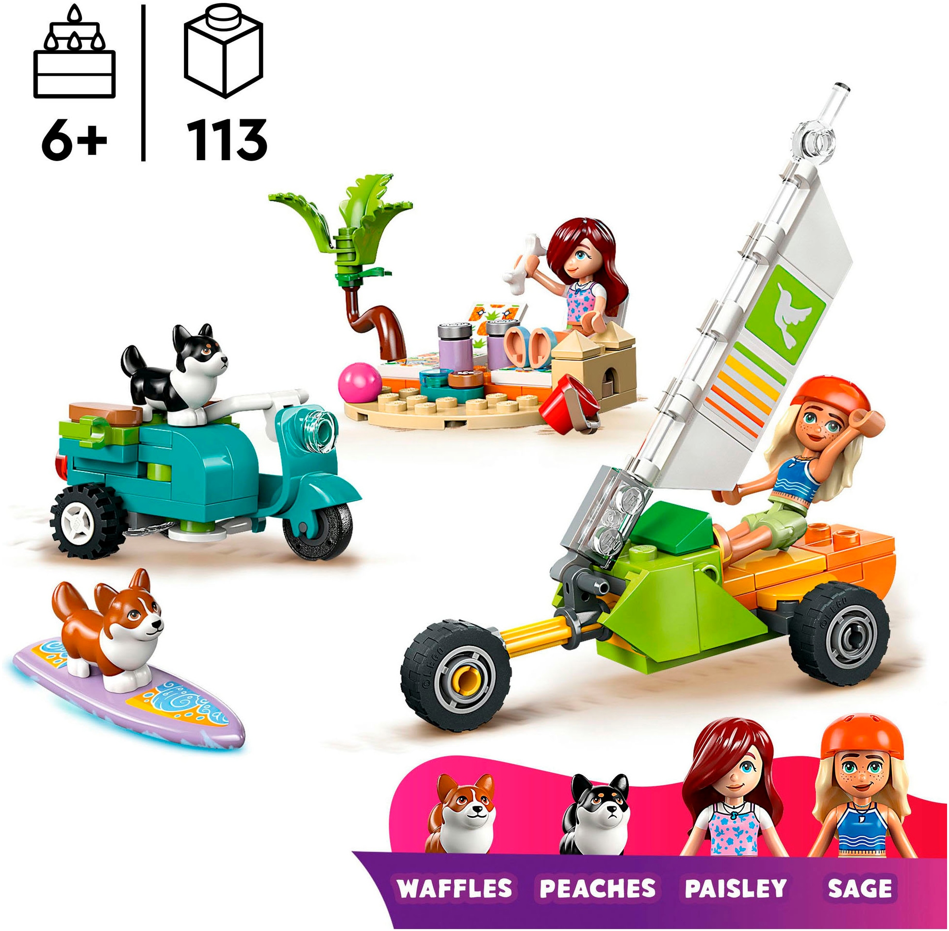 LEGO® Konstruktionsspielsteine »Strandabenteuer mit Hunden (42641), LEGO Friends« Made in Europe