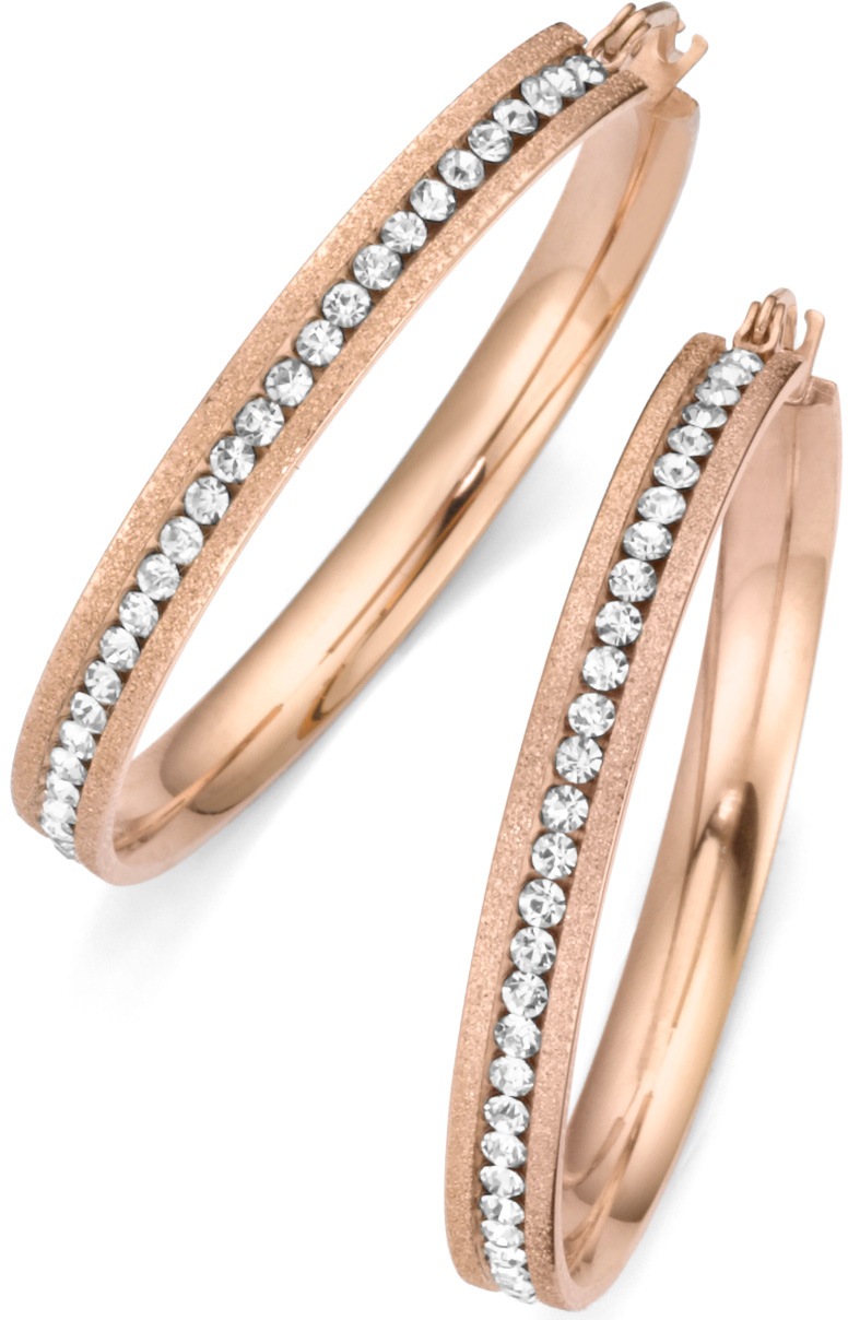 Image of Firetti Paar Creolen »strukturiert«, mit Zirkonia bei Ackermann Versand Schweiz