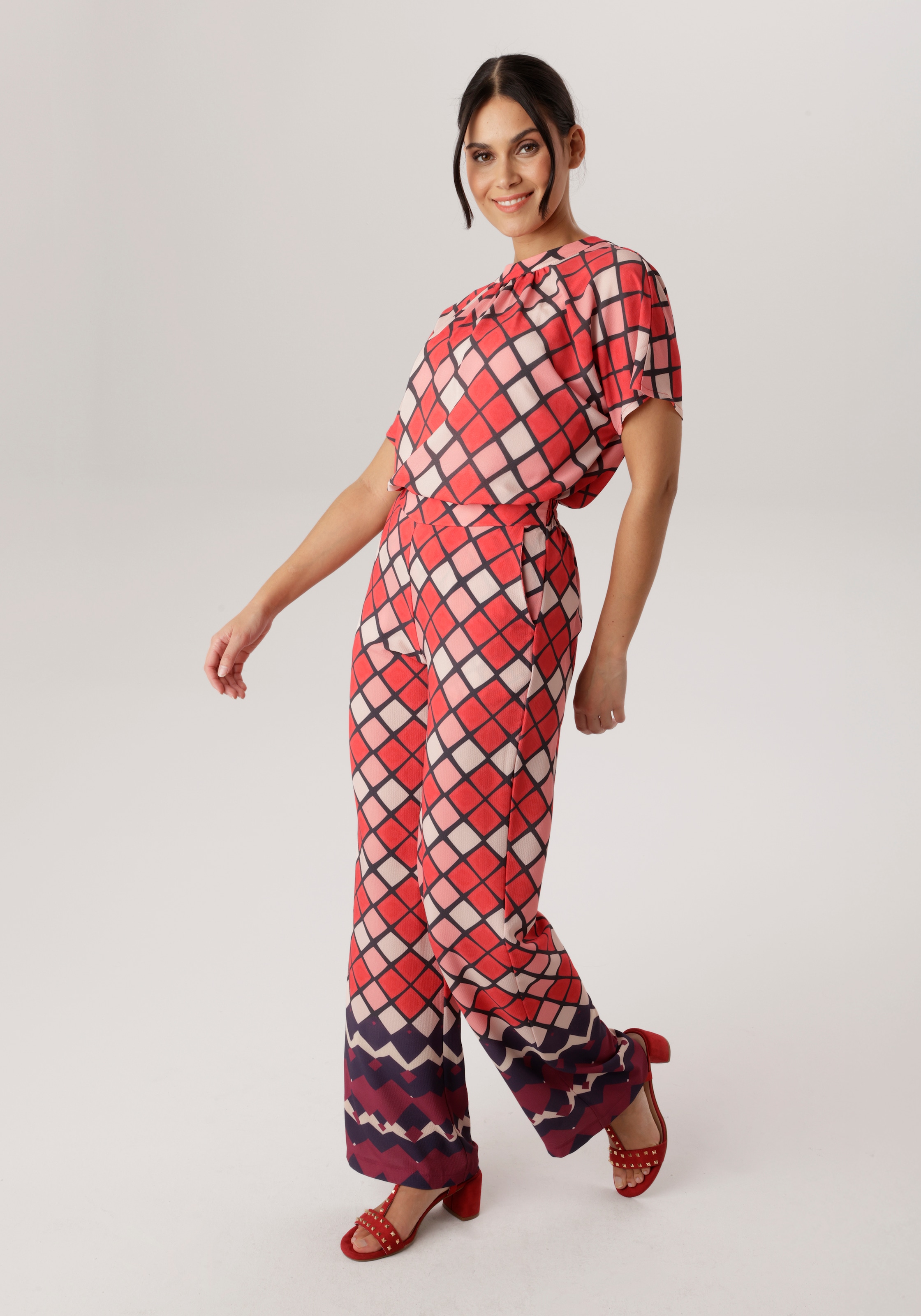 Aniston SELECTED Pantalon à enfiler  ausgefallener Rautenmusterung und Eingriffstaschen - NEUE KOLLEKTION