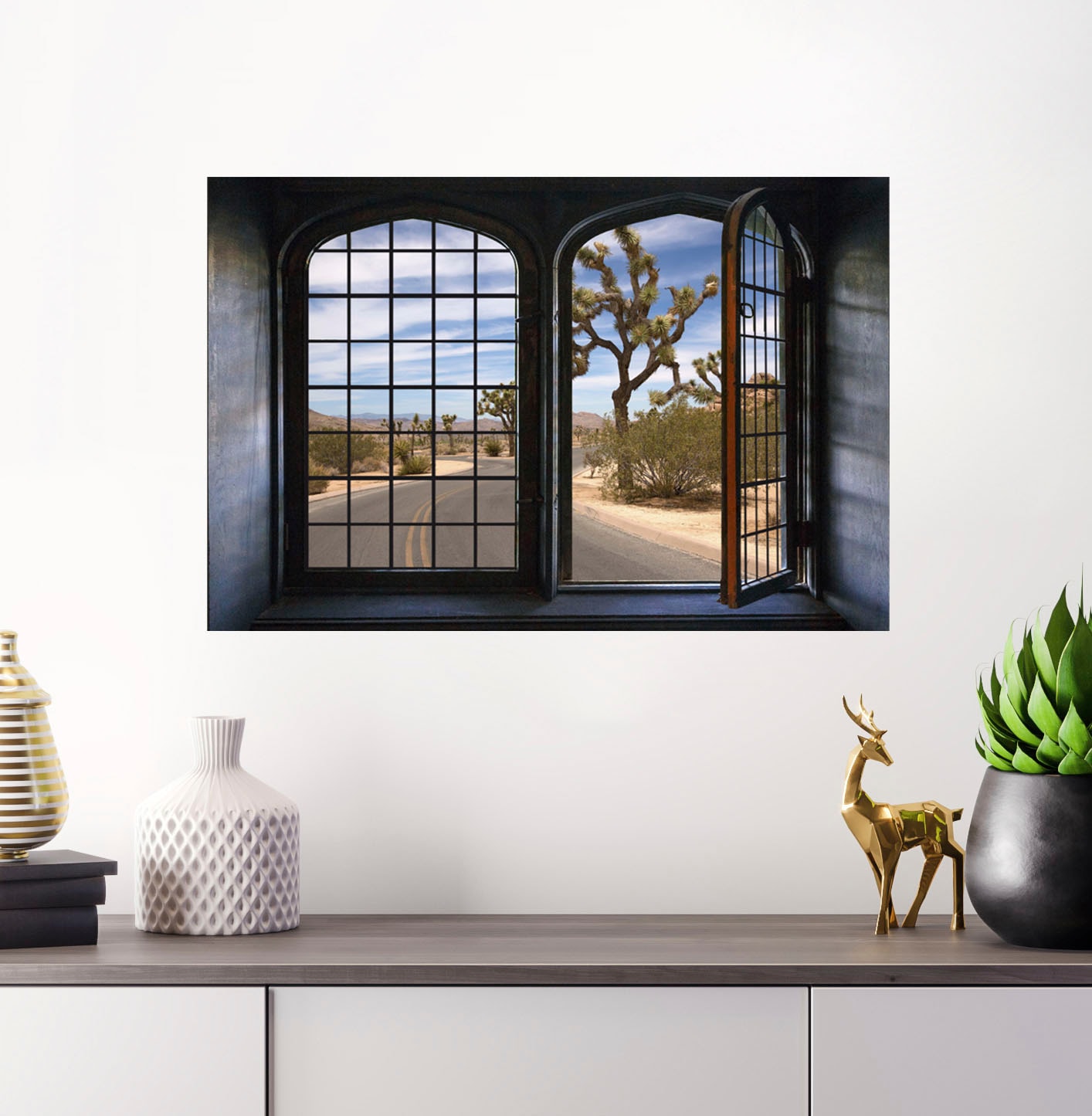 queence Autocollants muraux »Rout 66« Wandsticker, Wandbild, selbstklebend, 3D, Fenster