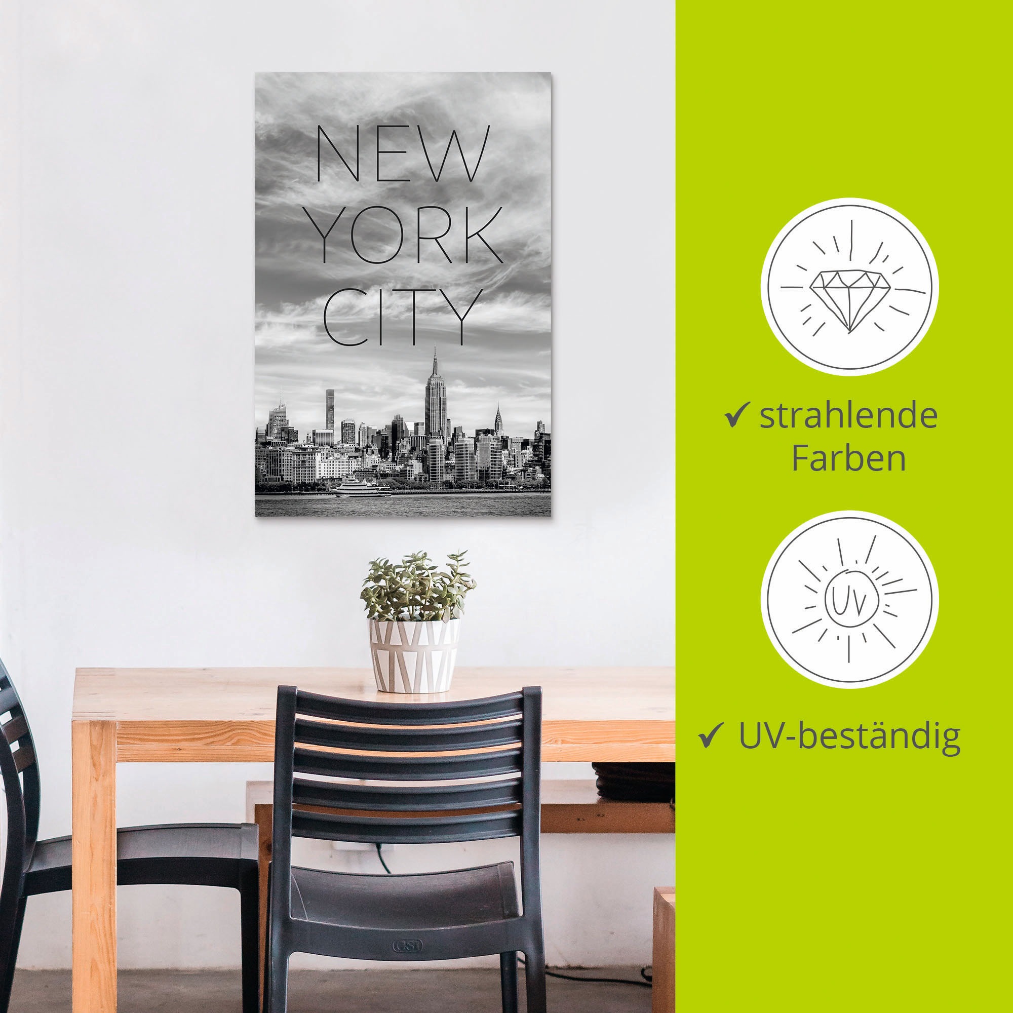 Leinwandbild, Wandbild New oder kaufen »NYC Artland Wandaufkleber (1 Manhattan«, Grössen St.), als in York, bequem Poster versch. Midtown Alubild,