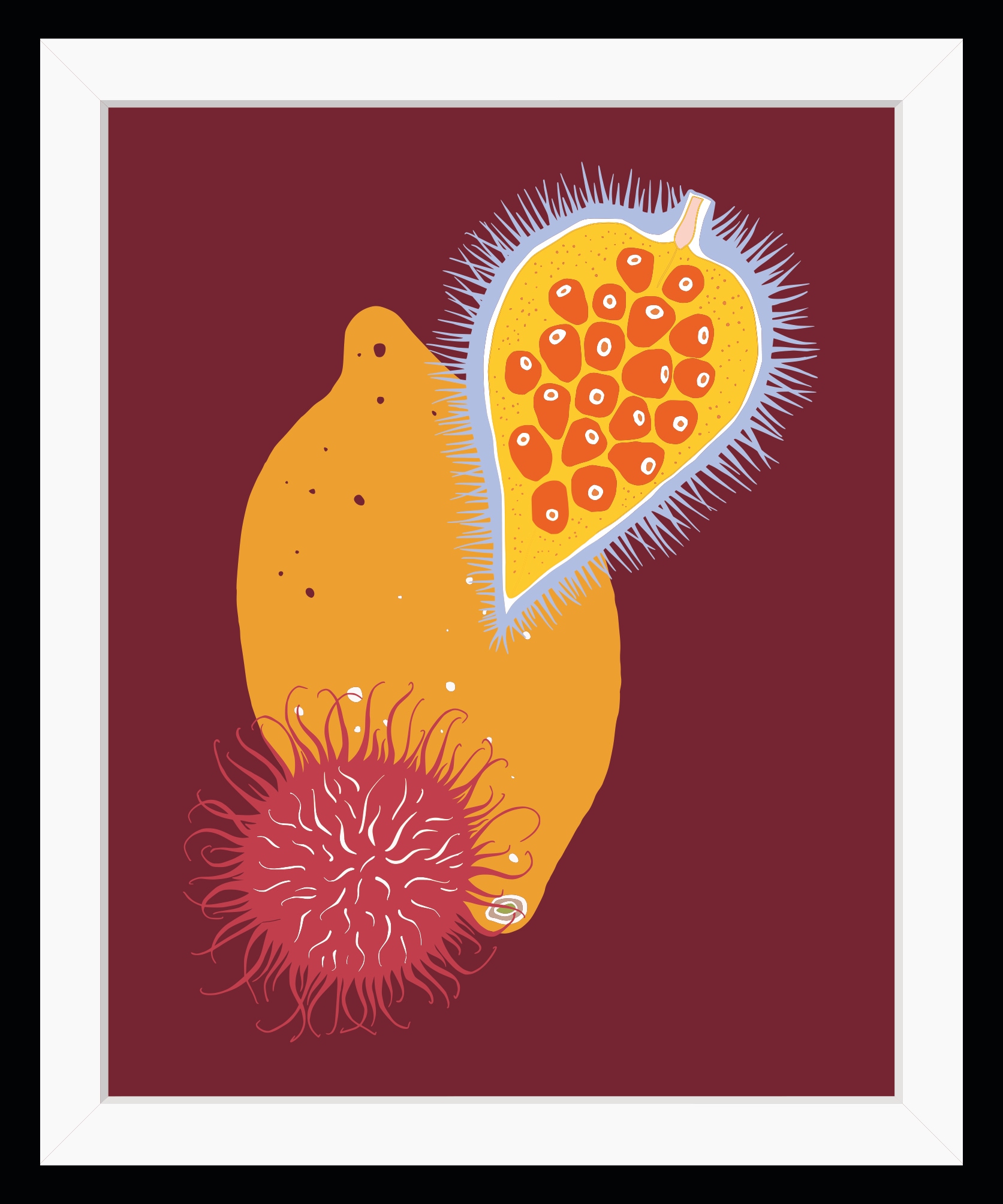 Image of queence Bild "June" Kunst Lebensmittel Obst Obst Bilder HD Premium Poster-Druck inkl. Holzrahmen