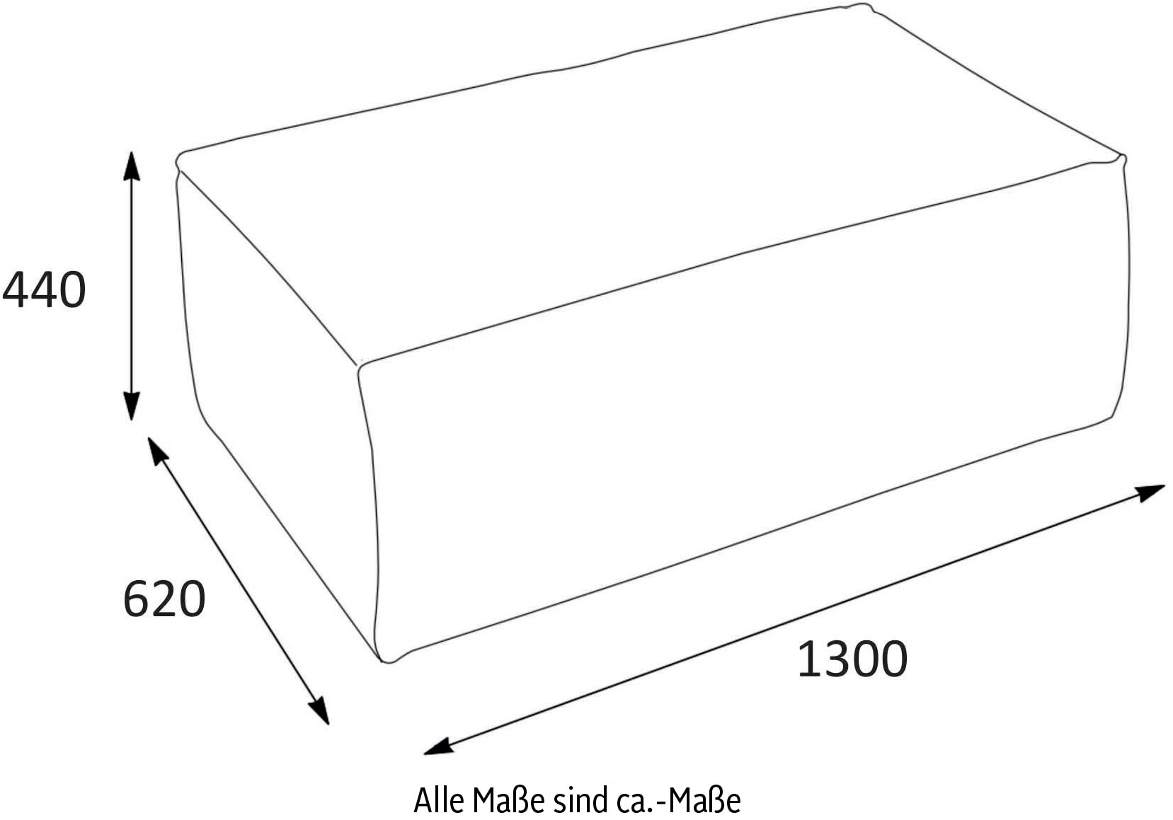 LeGer Home by Lena Gercke Hocker »PIARA, Polsterhocker mit Kedernaht in Cord oder Leinenoptik«, zur Serie PIARA, rechteckig, schwarze Füsse, bequemer Sitzkomfort