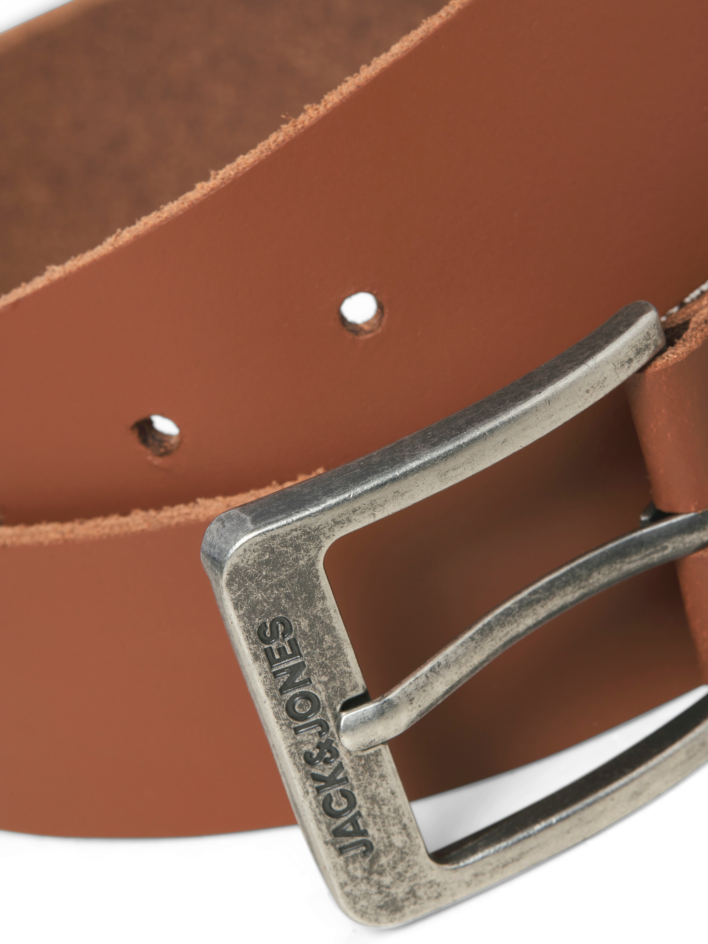 Jack & Jones Ceinture en cuir »JACBRAGA LEATHER BELT SN« mit silberner Schliesse