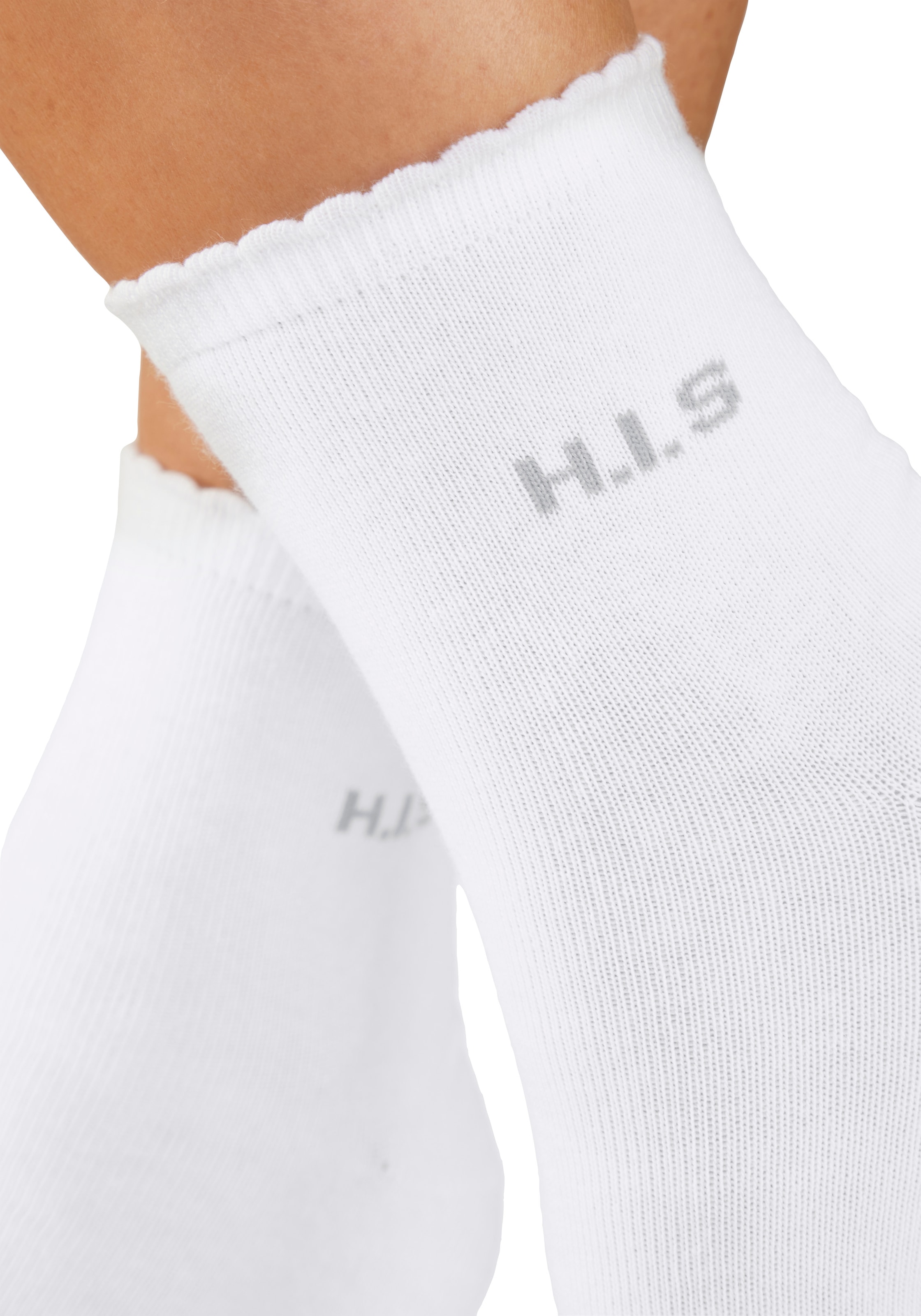H.I.S Chaussettes courtes »Damen uni und meliert für die ganze Woche« Paquet, 7 Couple tlg. avec un bord-côte ondulé