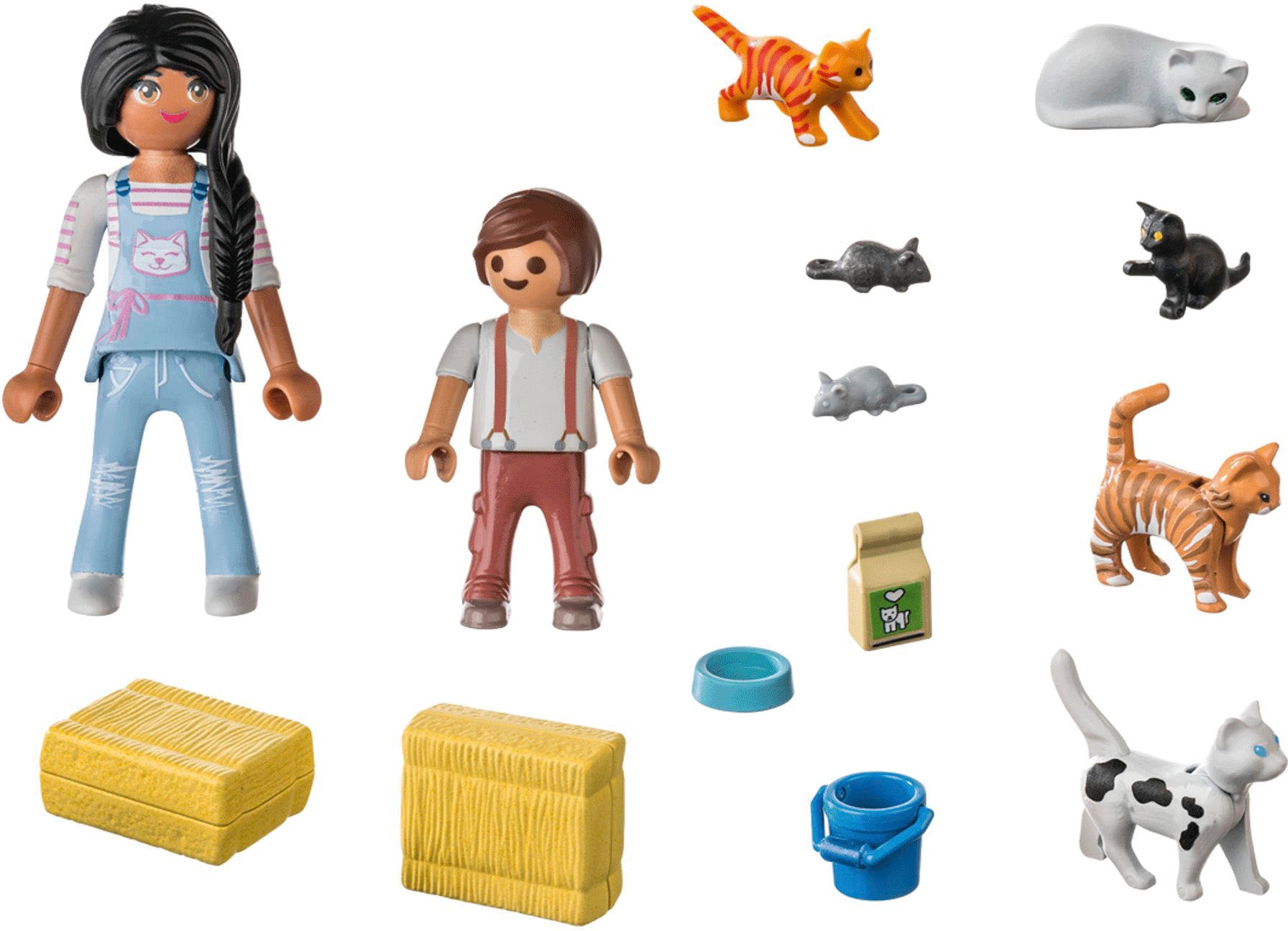 Playmobil® Konstruktions-Spielset »Katzenfamilie (71309), Country«, (17 St.), teilweise aus recyceltem Material; Made in Germany