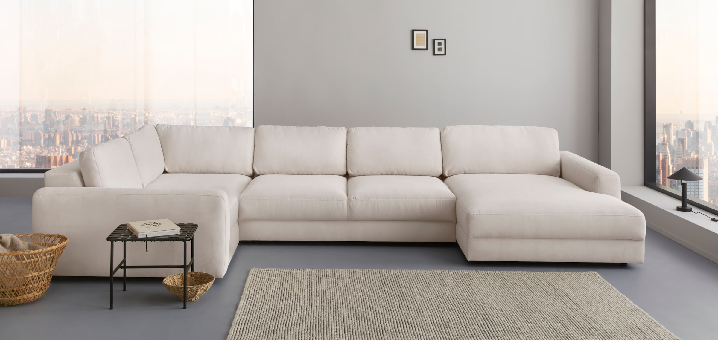 Home affaire Paysage de salon »Bloomfield, Mega Polsterecke, Breite 390cm, viel Platz, U-Form« Disponible en plusieurs tailles
