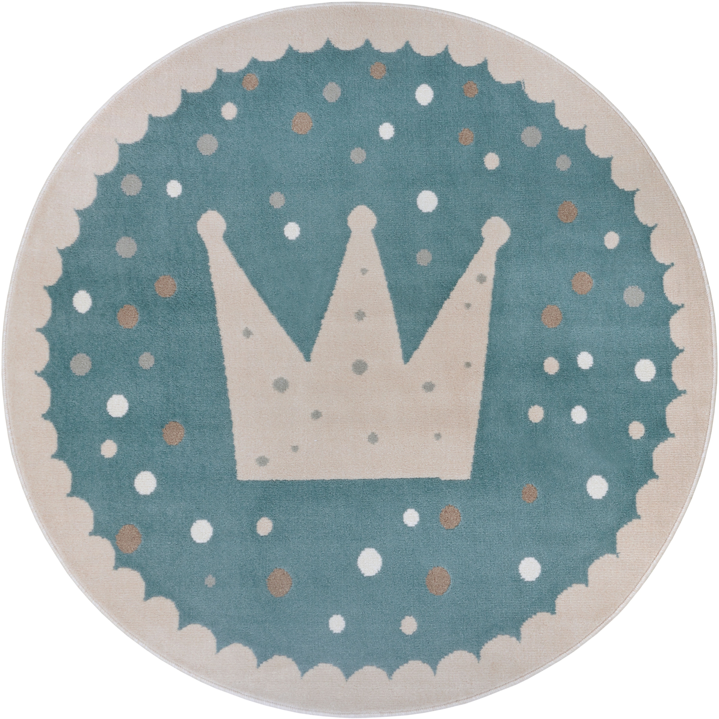 Image of HANSE Home Kinderteppich "Adventures Crown" rund 8 mm Höhe Spielteppich, fest, Kinderzimmer, Kurzflor, Spielunterlage