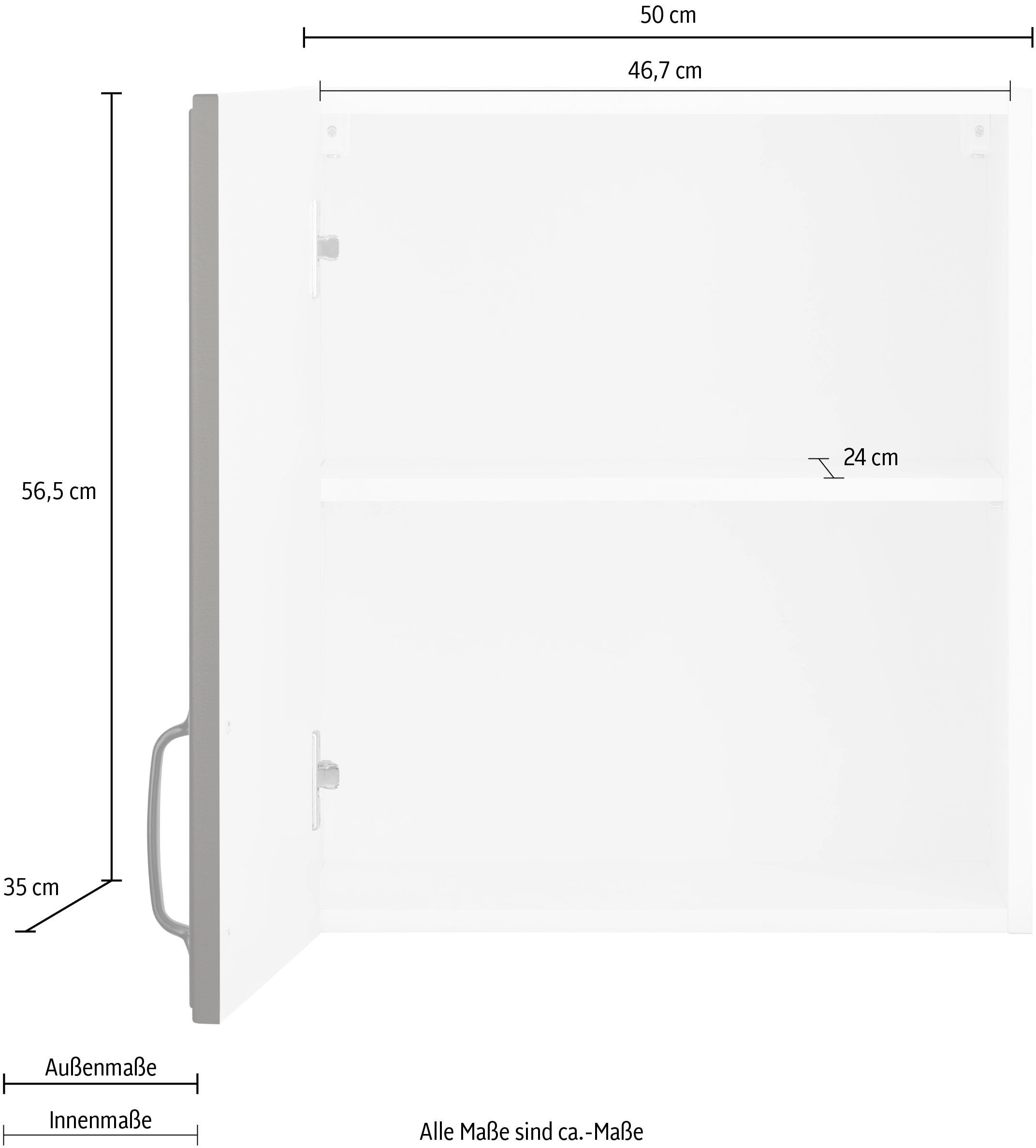wiho Küchen Hängeschrank »Erla«, 50 cm breit mit Kassettenfront