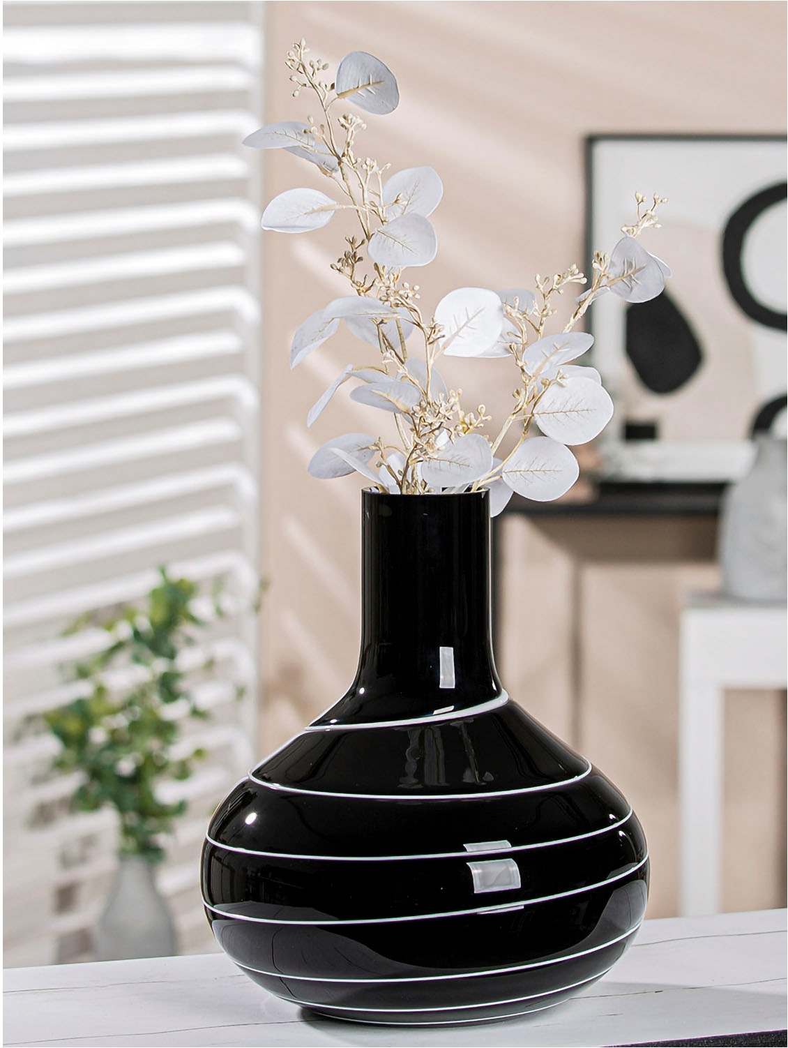 GILDE Tischvase "Vase Uderzo mit Spiraldekor, Höhe ca. 28 cm" Europäische Handarbeit, aus durchgefärbtem Glas