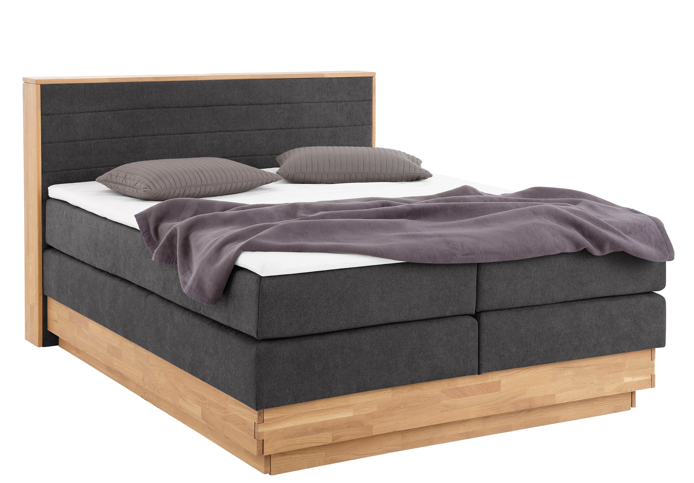 Image of Home affaire Boxspringbett "CAVAN, mit Bettkasten, inkl. 7-Zonen-TTFK-Matratze H2-H4 und Topper" Eiche, inkl. Bettkasten & Topper, verschiedene Härtegrade (auch H4)