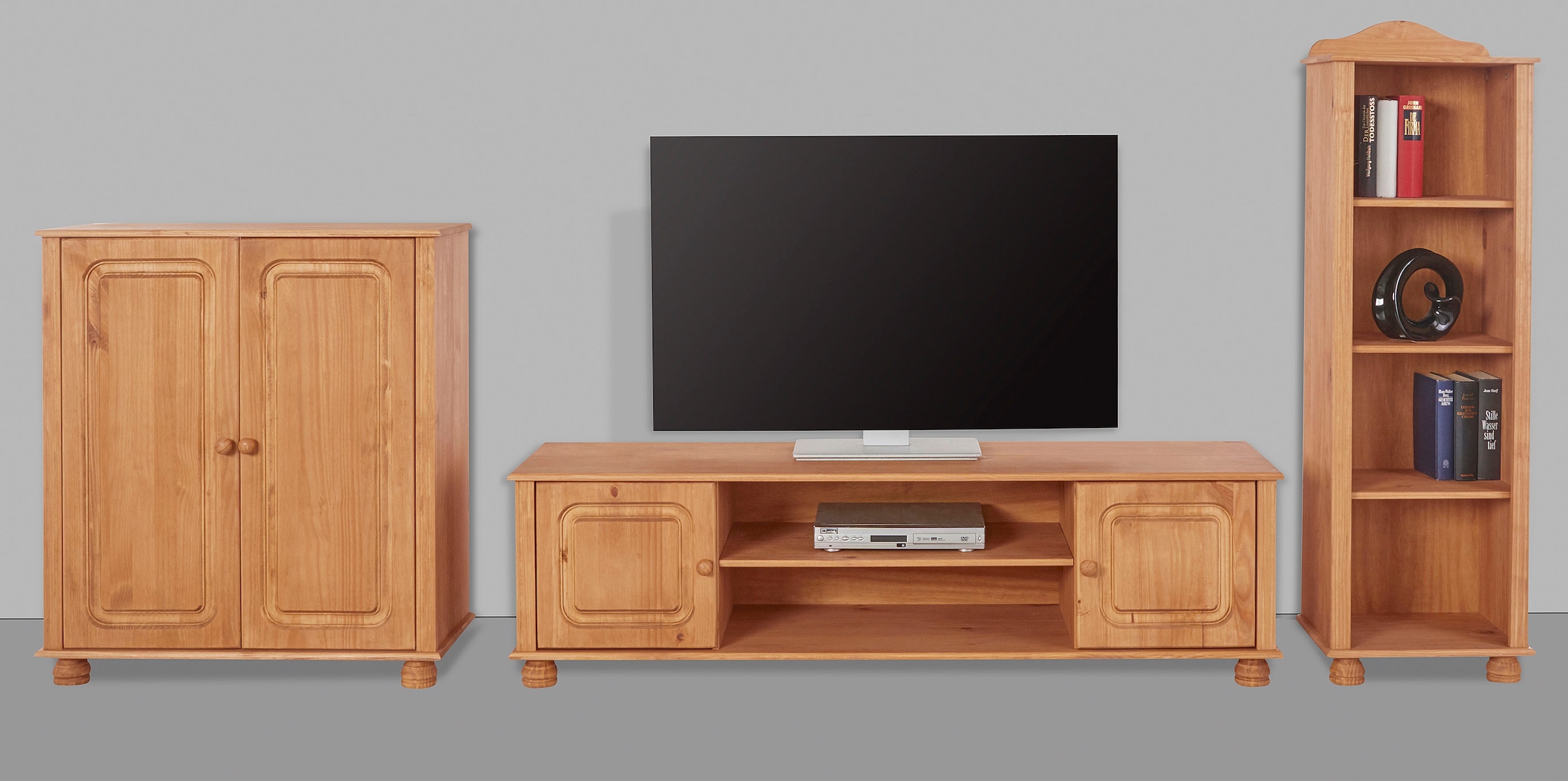 Home affaire Wohnwand »Mette«, (3 St.), 1 Midischrank, 1 Bücherregal und 1 Lowboard ohne Wandboard