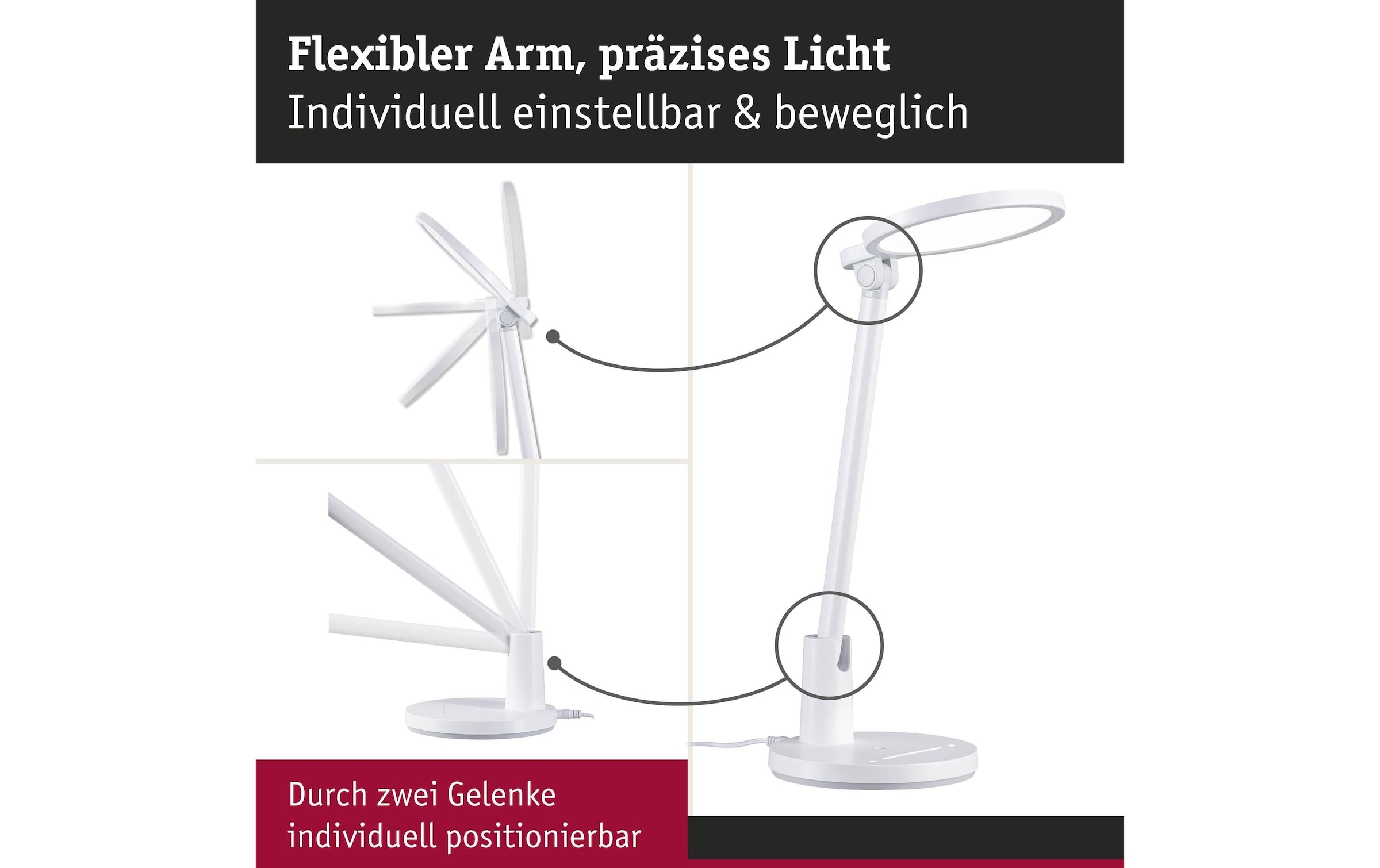 Paulmann LED Schreibtischlampe »Paulmann Schreibtischleuchte Schreibtischleuchte« LED-Modul warmweiss
