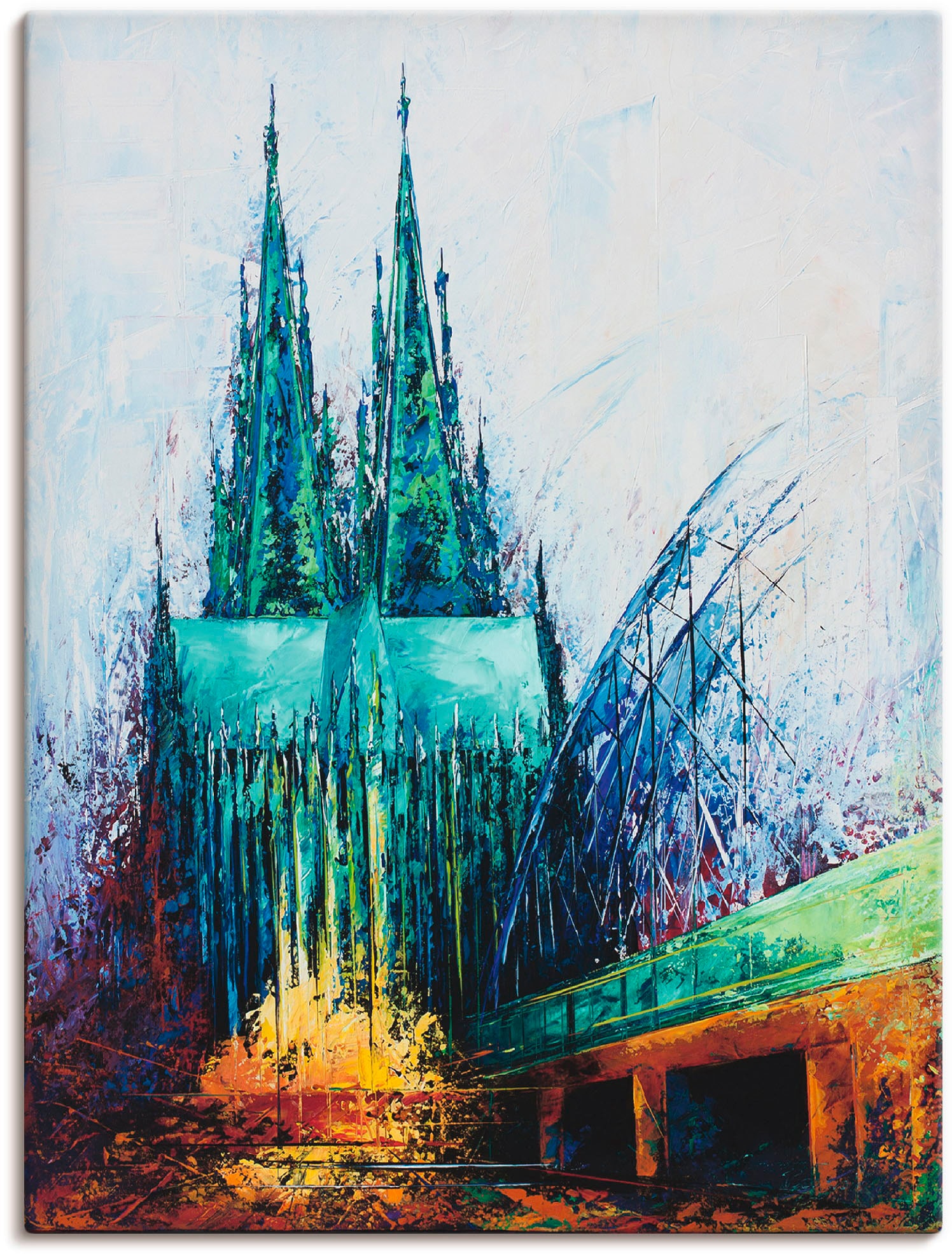 Image of Artland Leinwandbild "Kölner Dom" Deutschland 1 Stk. tlg. auf Holzrahmen gespannt