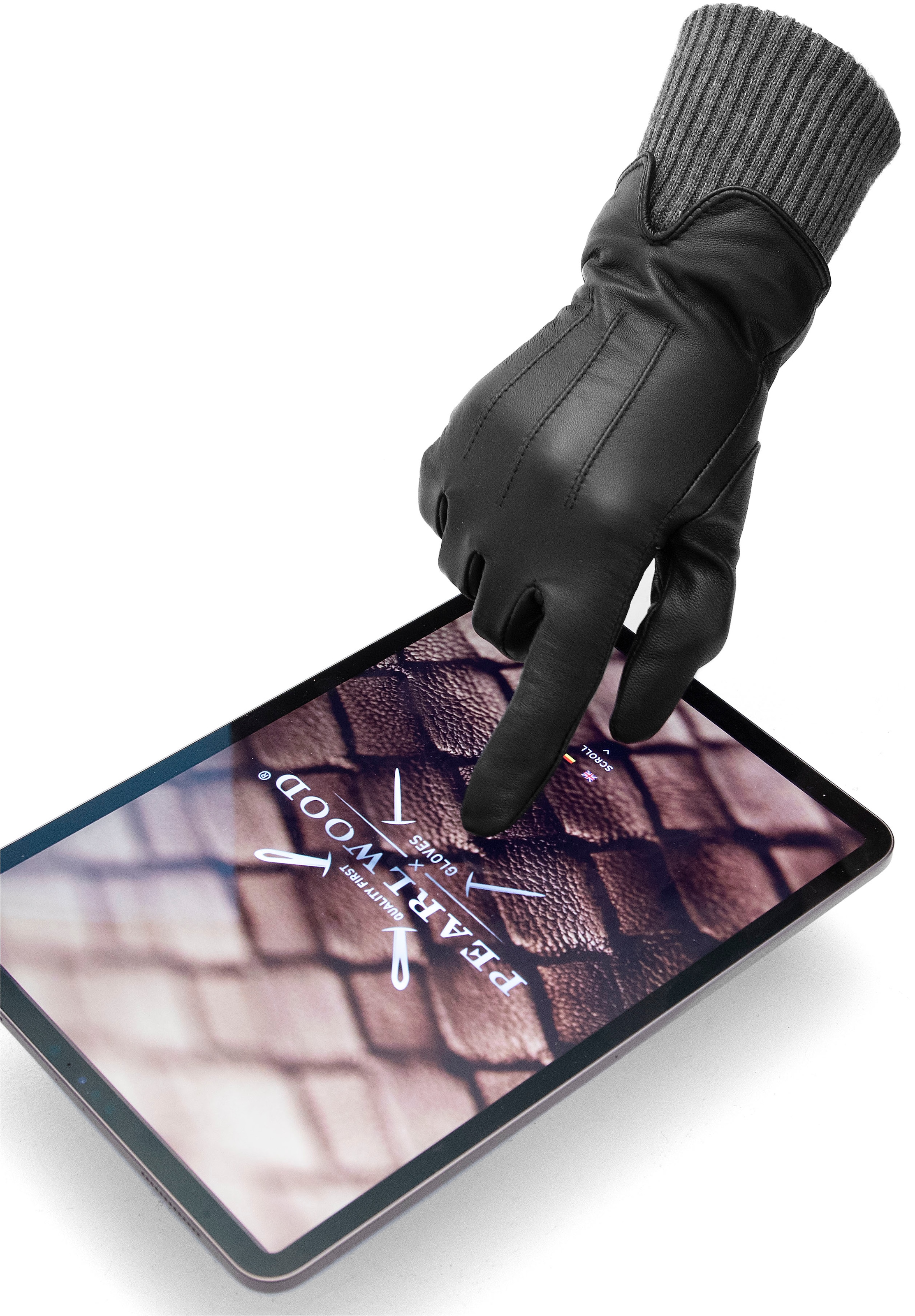 PEARLWOOD Gants en cuir Touchscreen proofed - mit 10 Fingern bedienbar