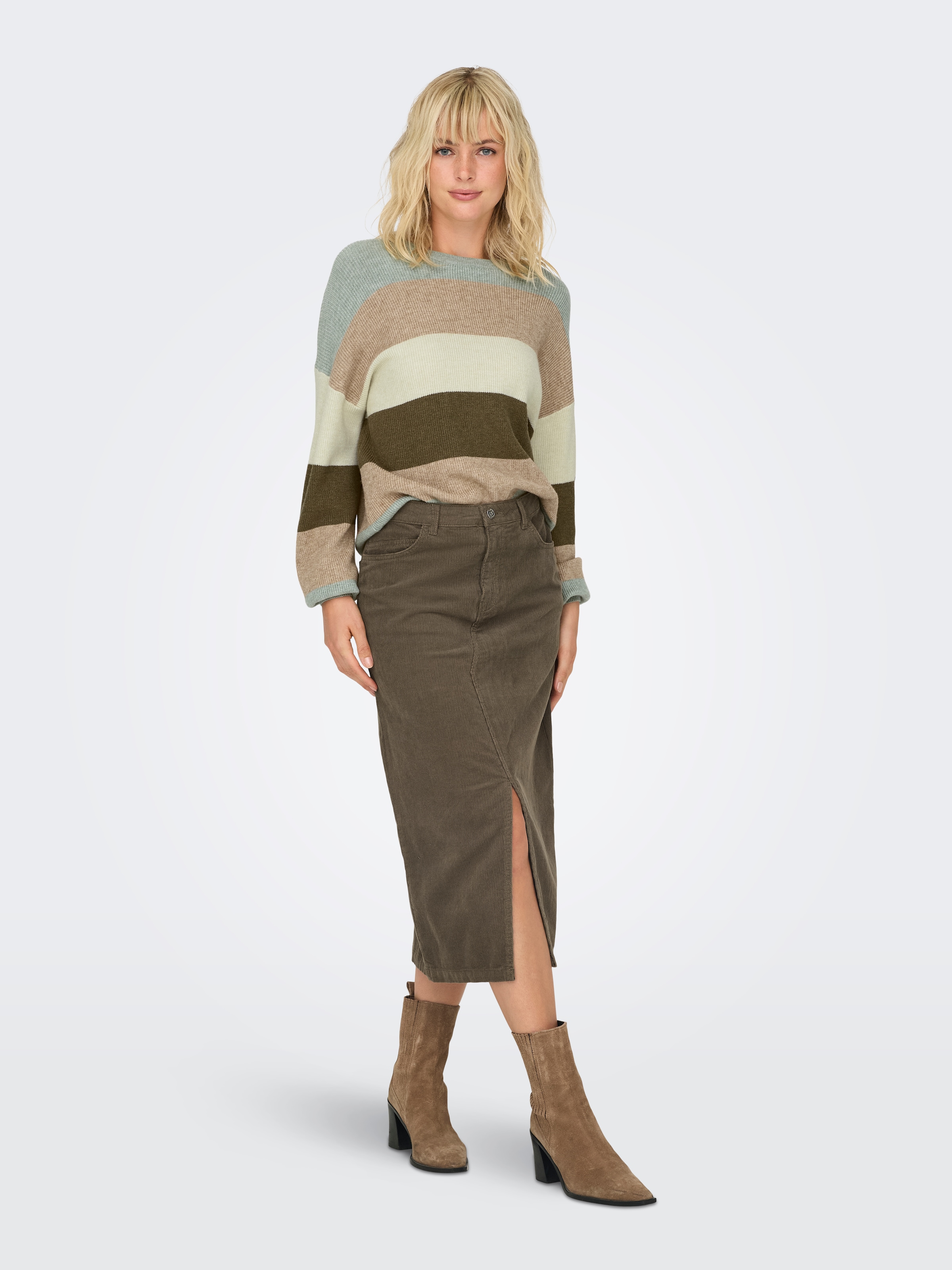 ONLY Pull en tricot »ONLATIA L/S STRIPE PULLOVER KNT NOOS« mit Colorblock Design