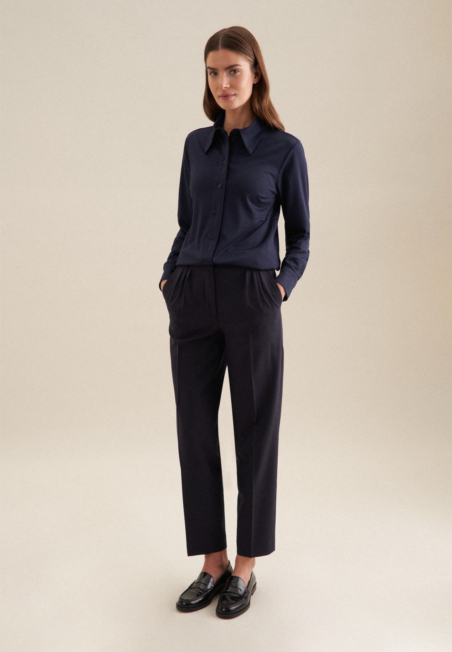 seidensticker Blouse chemise »Schwarze Rose« 1/1 Kragen Uni