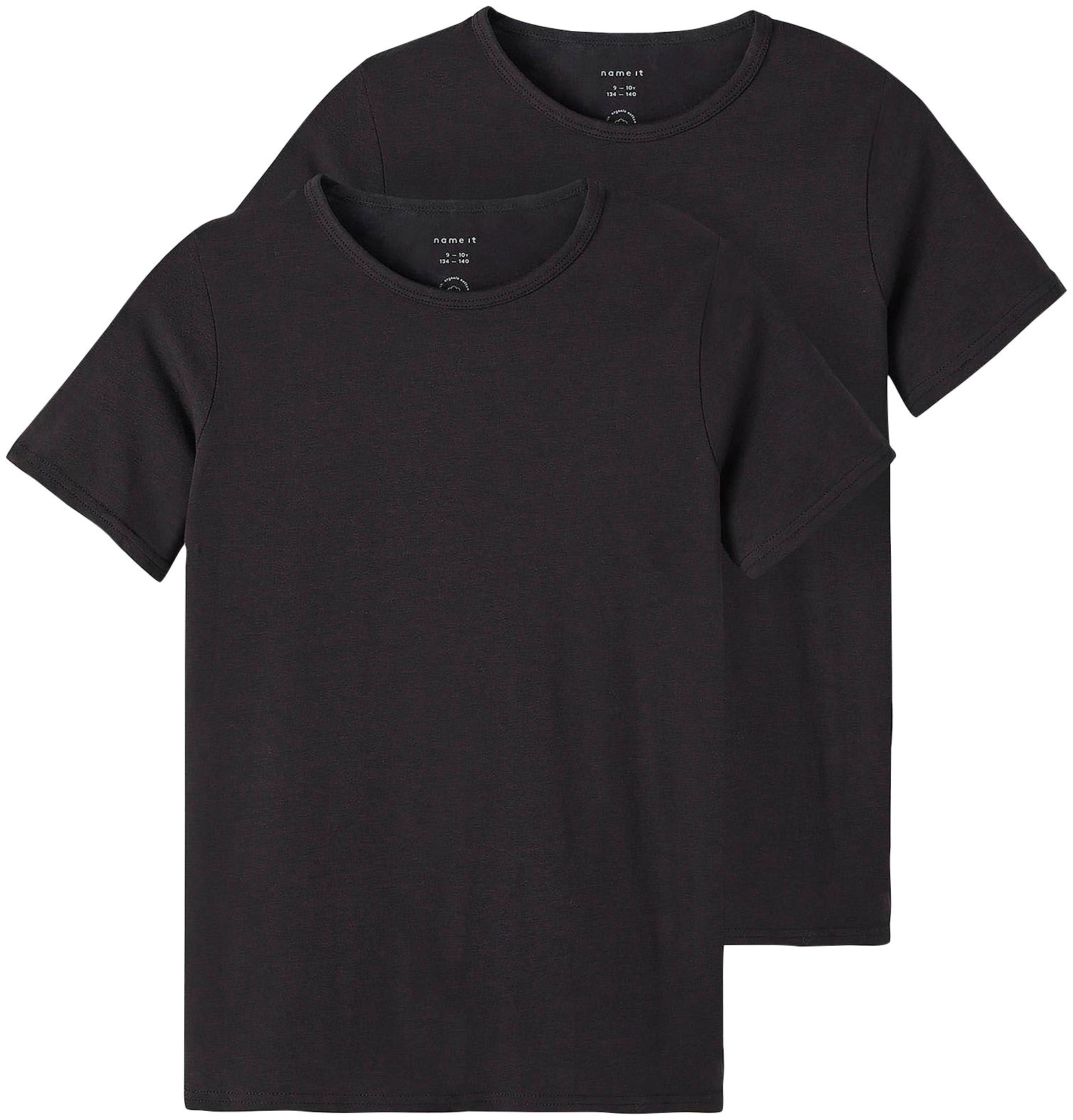Image of Name It T-Shirt "NKMT-SHIRT – T-Shirt im 2er-Pack mit Rundhals" 2er-Pack, 2 Stk. unifarben, casual, slim fit, Jersey, Rundhals