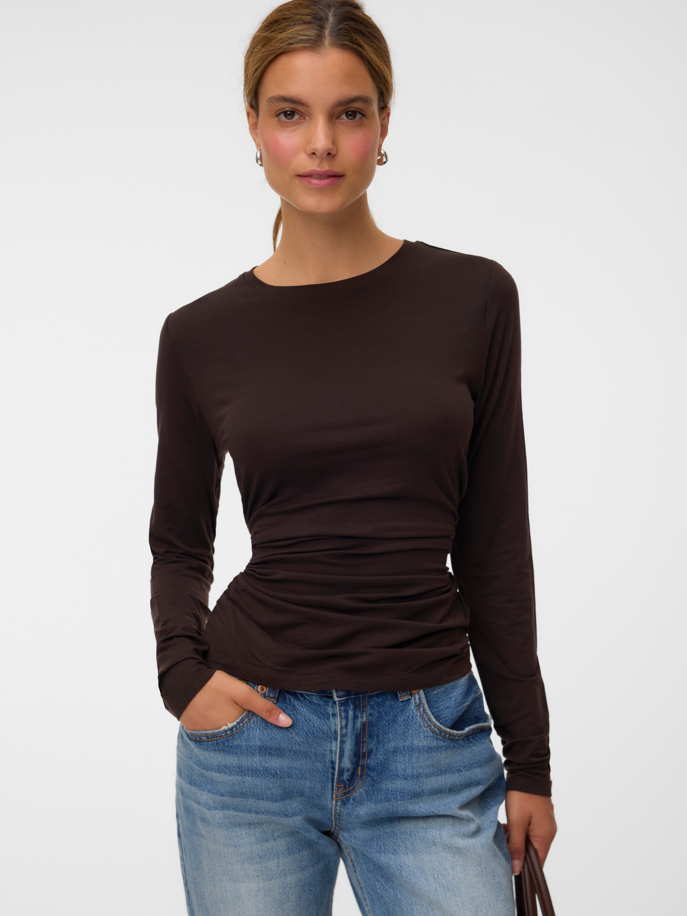 Image of Vero Moda Langarmshirt "VMAVA SARAH LS TOP JRS NOOS" Materialmix, regular fit